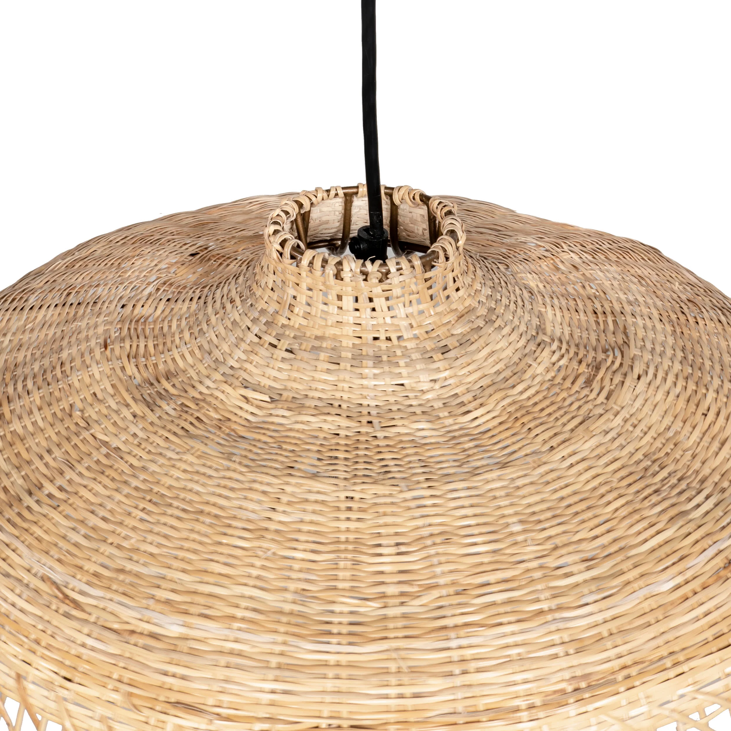 10-inch Rattan Iron Campana Pendant Lamp | Black - Image 5