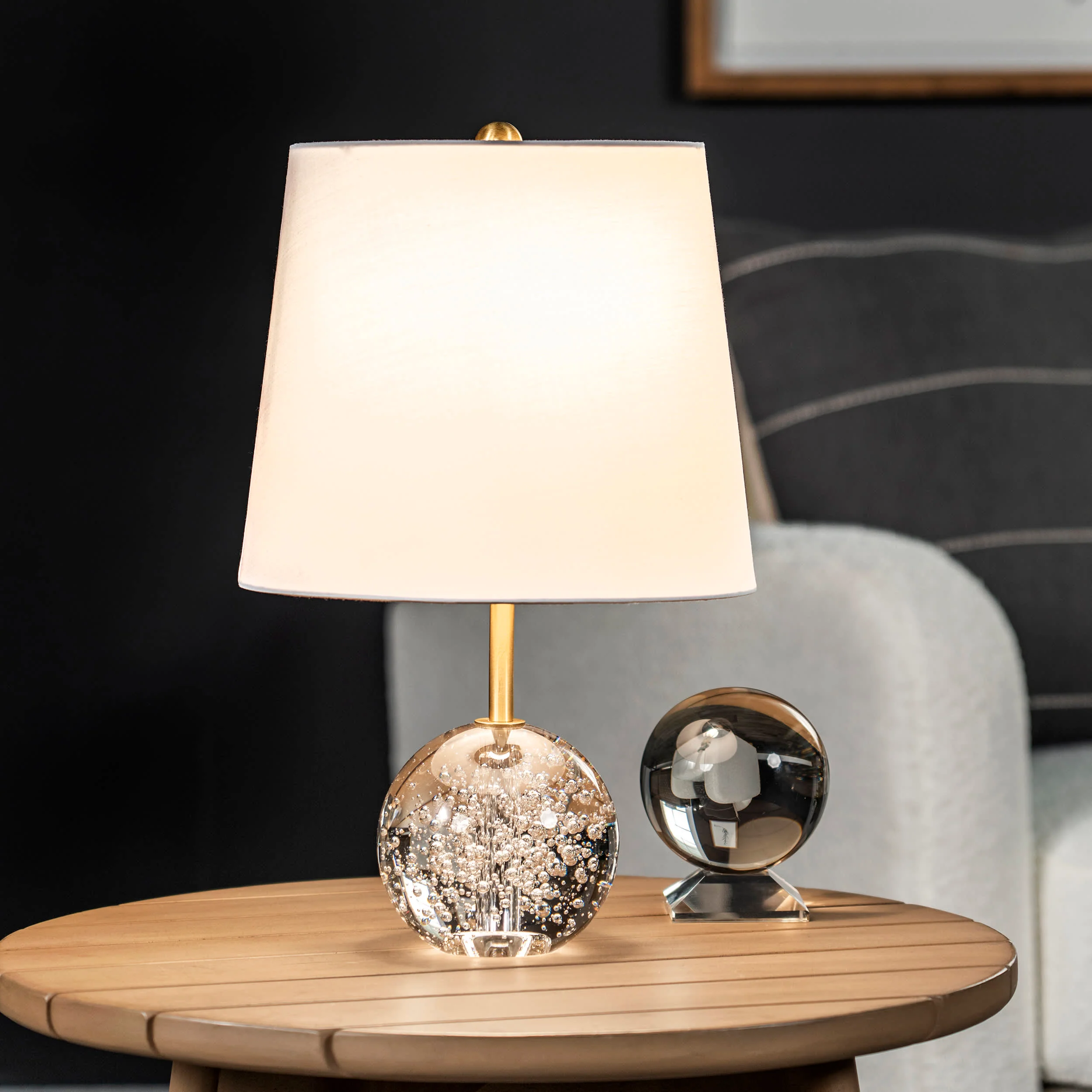 17-inch Crystal Ball Table Lamp | Clear - Image 2