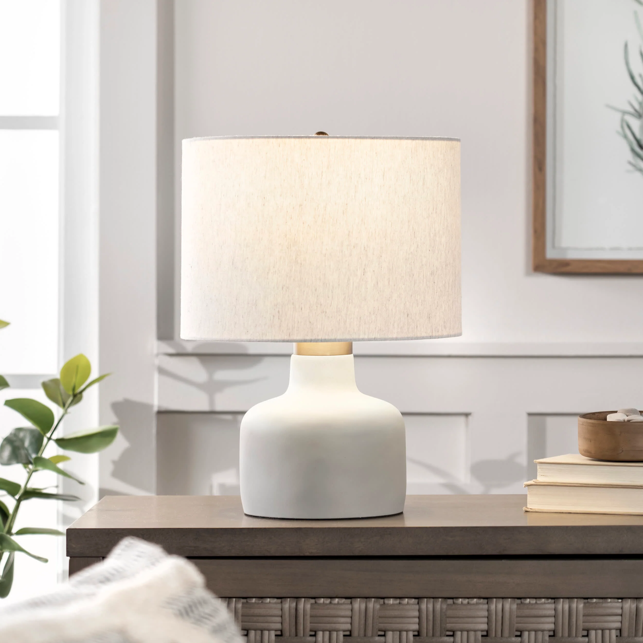 18-inch Concrete Urn Table Lamp | Light Grey - Image 2
