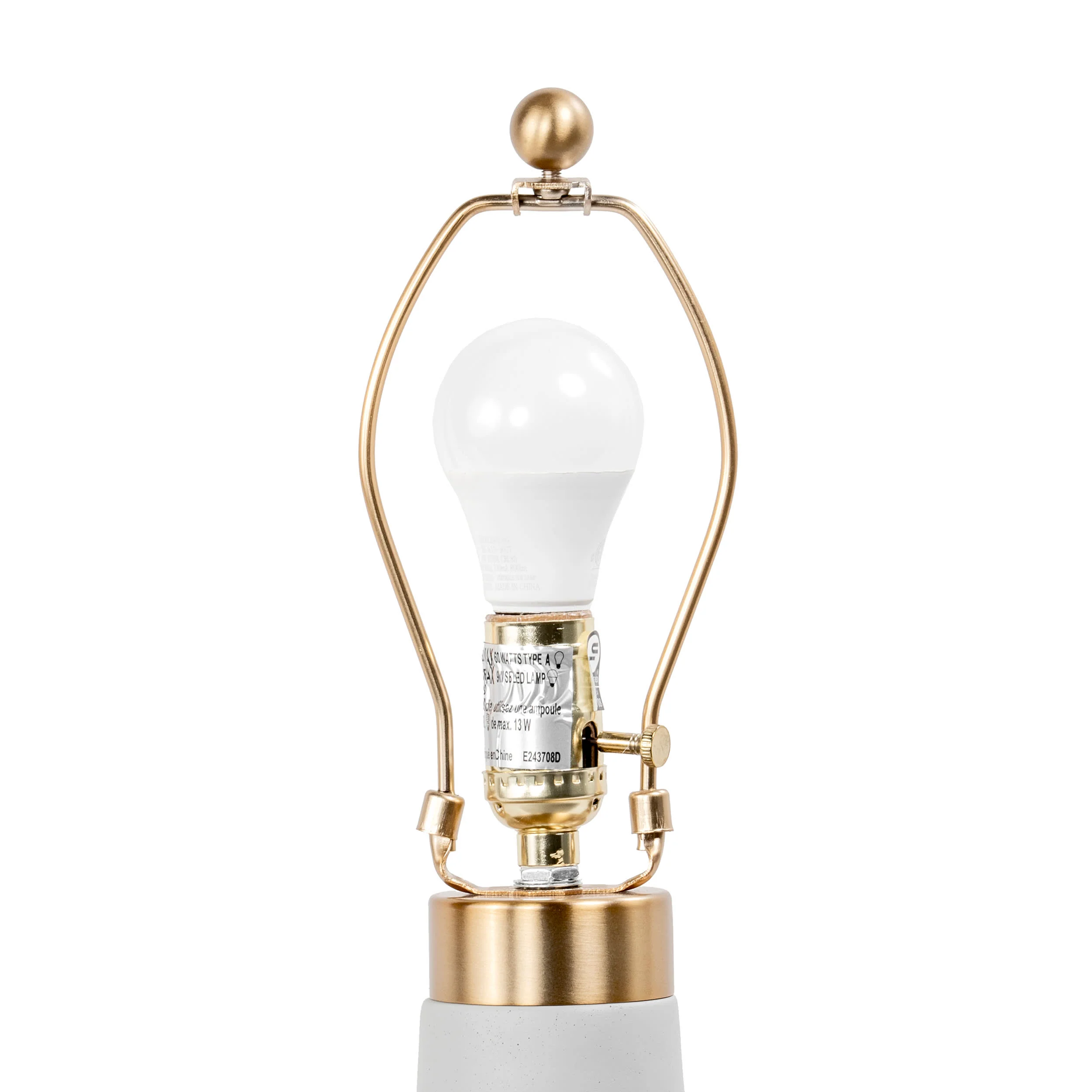 18-inch Concrete Urn Table Lamp | Light Grey - Image 5