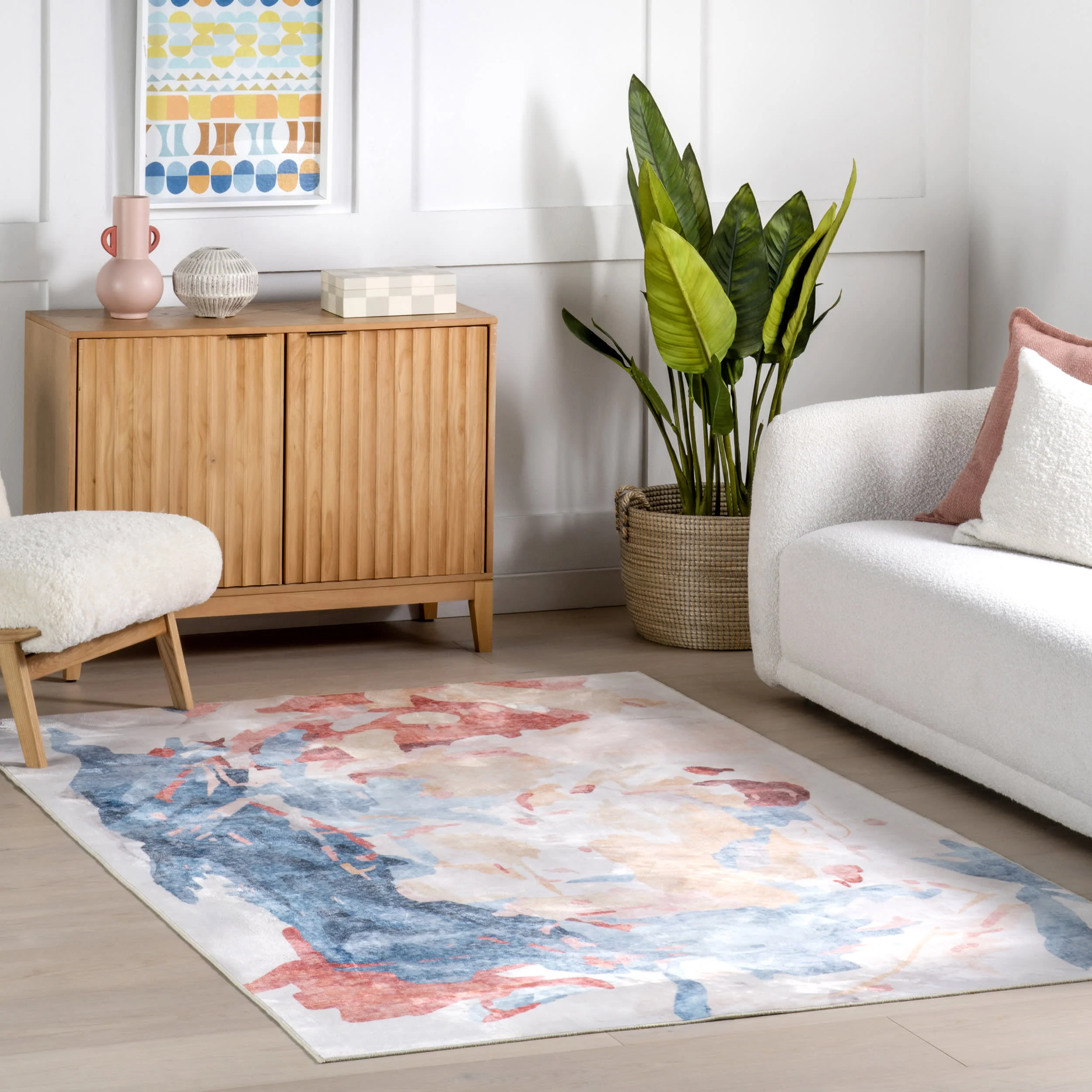 Vivienne Abstract Washable Rug | Multicolor - Image 2