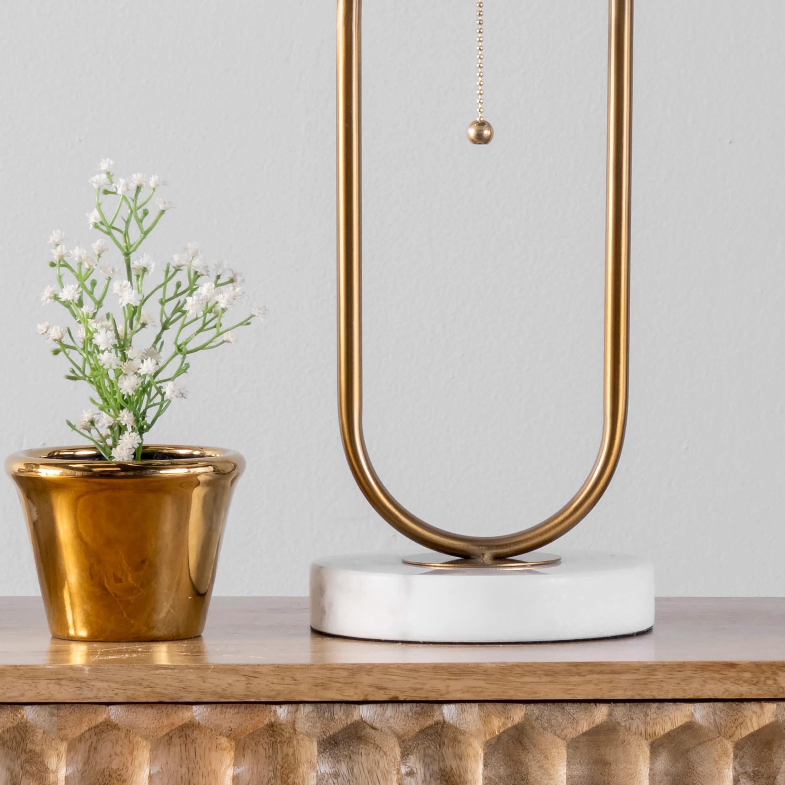 20-inch Oblong Steel Hoop Table Lamp | Gold - Image 4