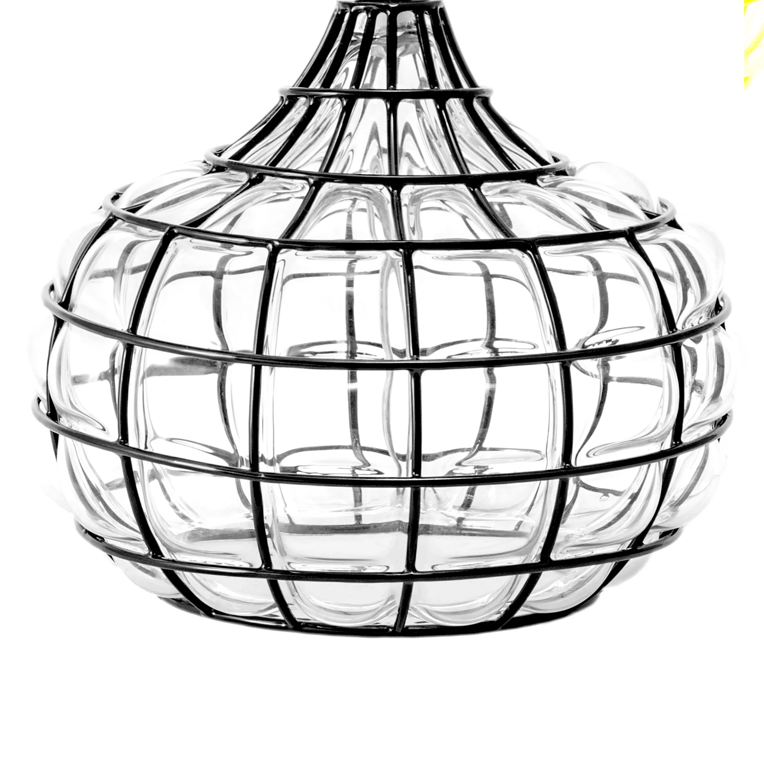 20-inch Wire Framed Glass Vase Table Lamp | Black - Image 3