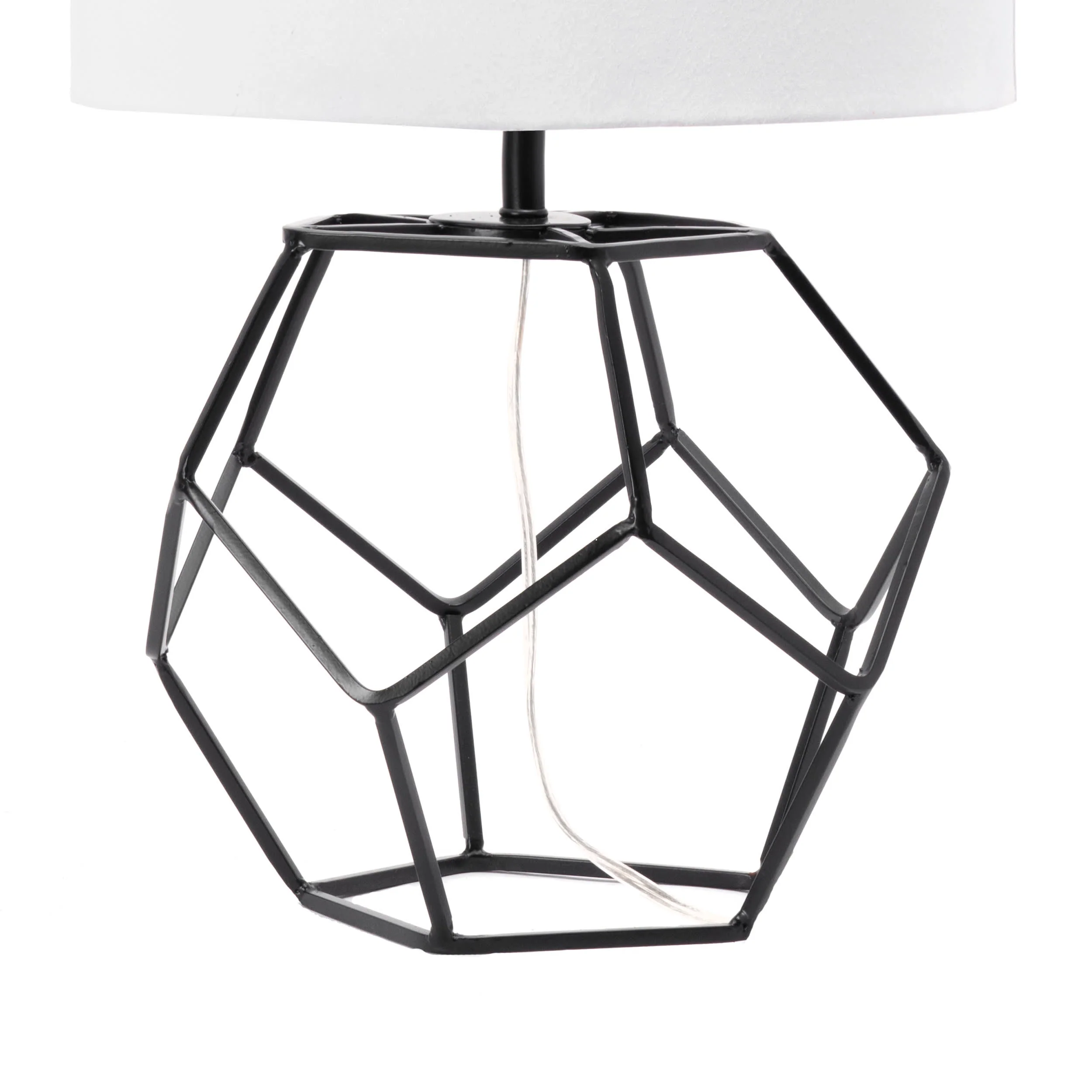 21-inch Iron Wire Framed Globe Table Lamp | Black - Image 3