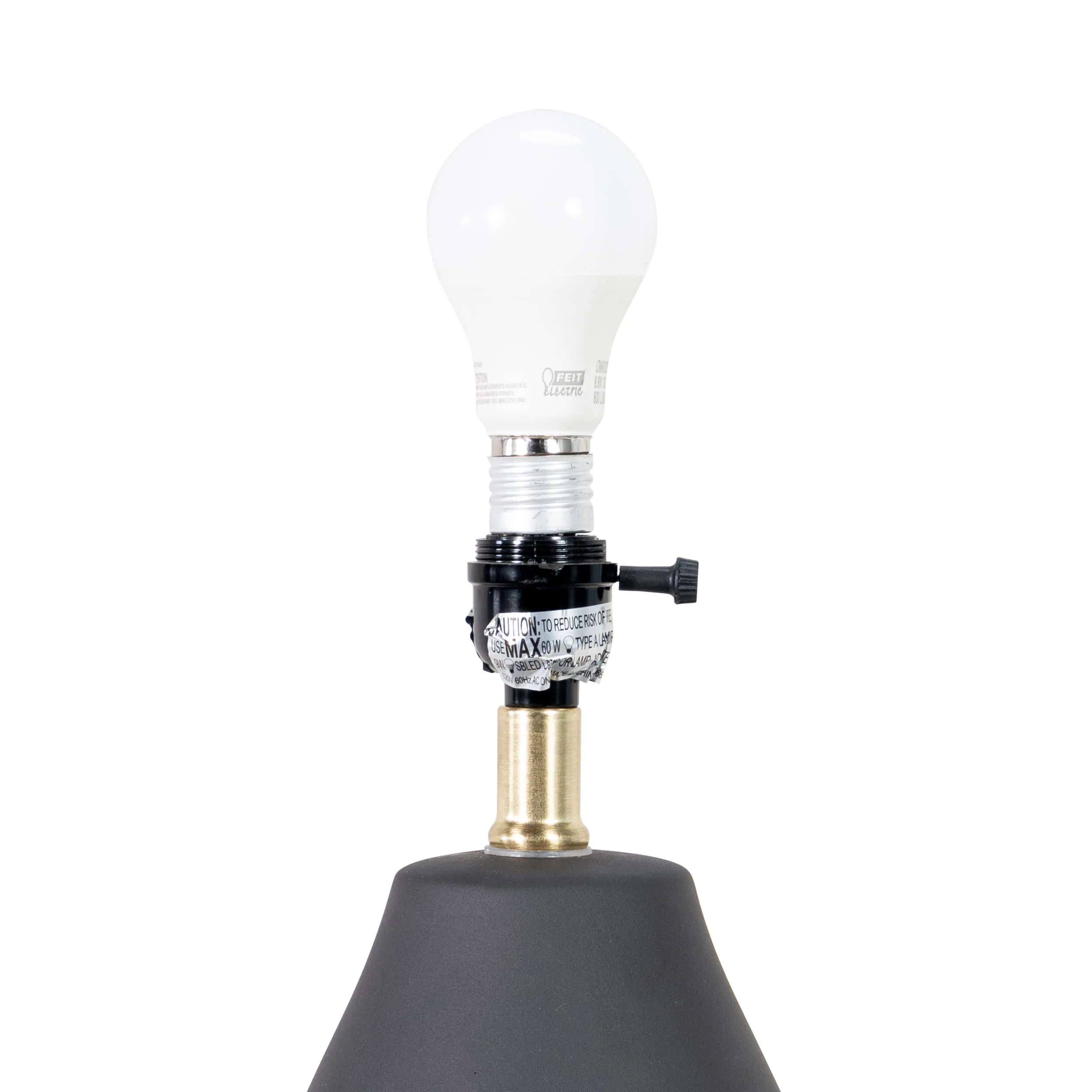 22-inch Ceramic Sculptural Table Lamp | Black - Image 5