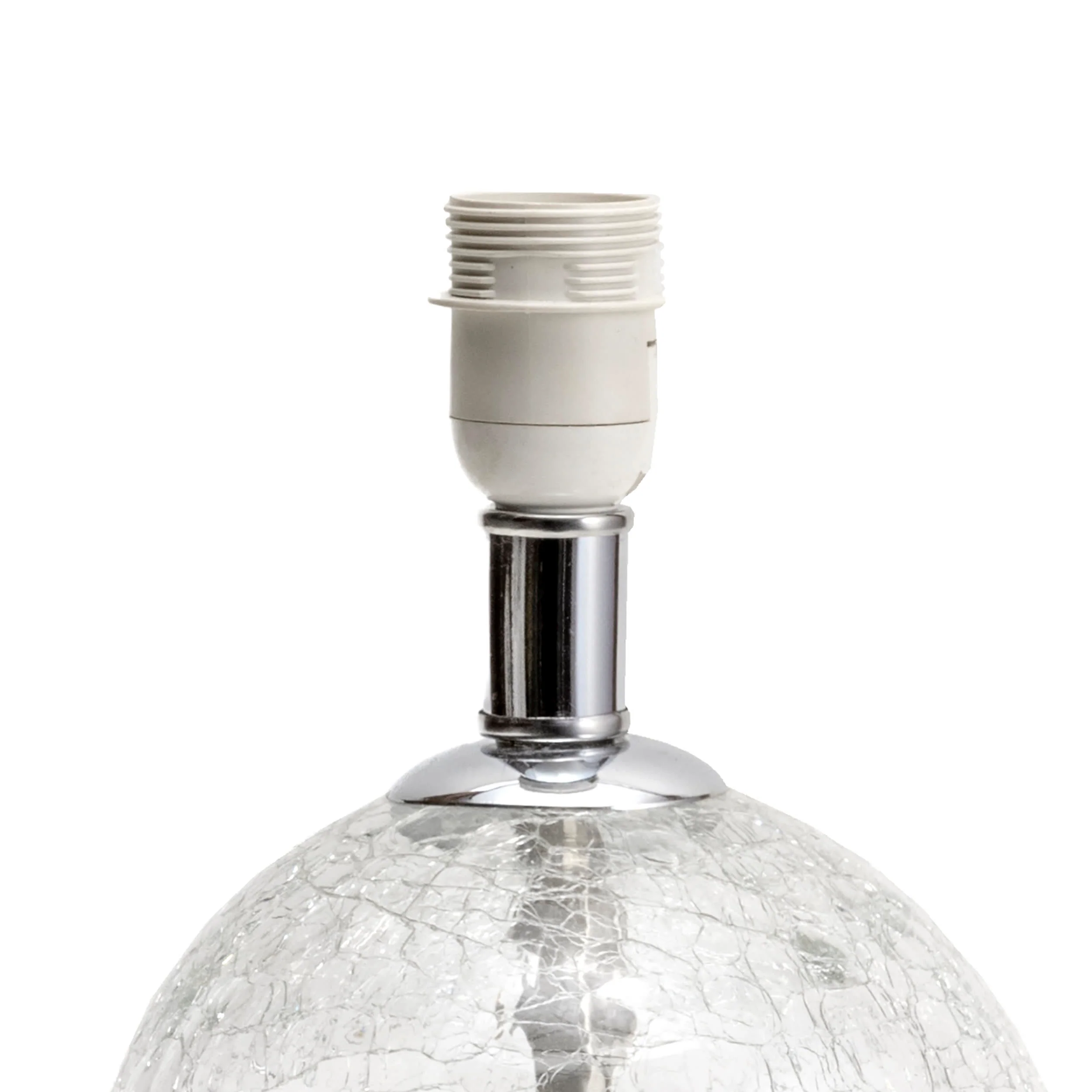 22-inch Crinkled Glass Sphere Table Lamp | Silver - Image 5