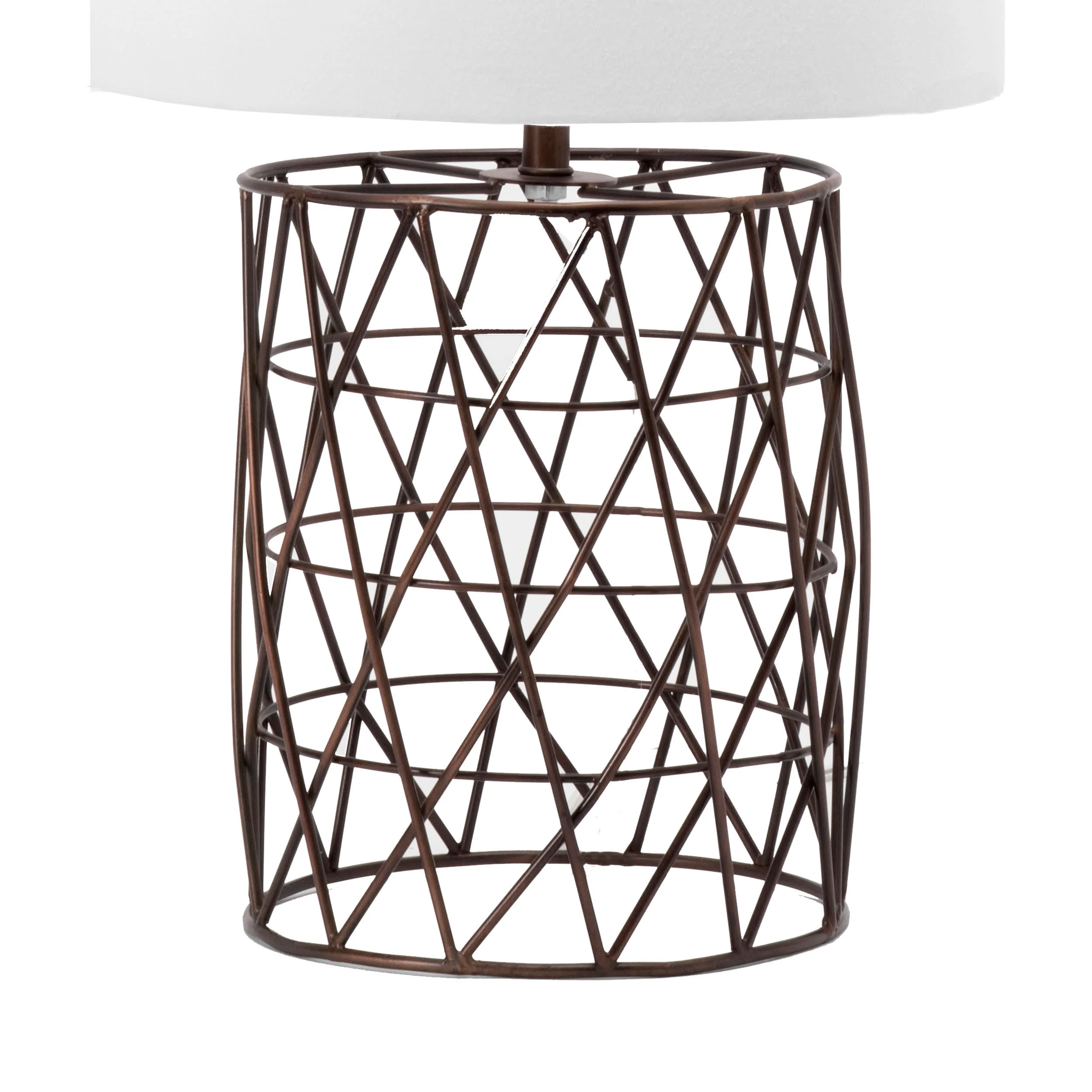 22-inch Iron Wire Mesh Trellis Table Lamp | Brass - Image 3