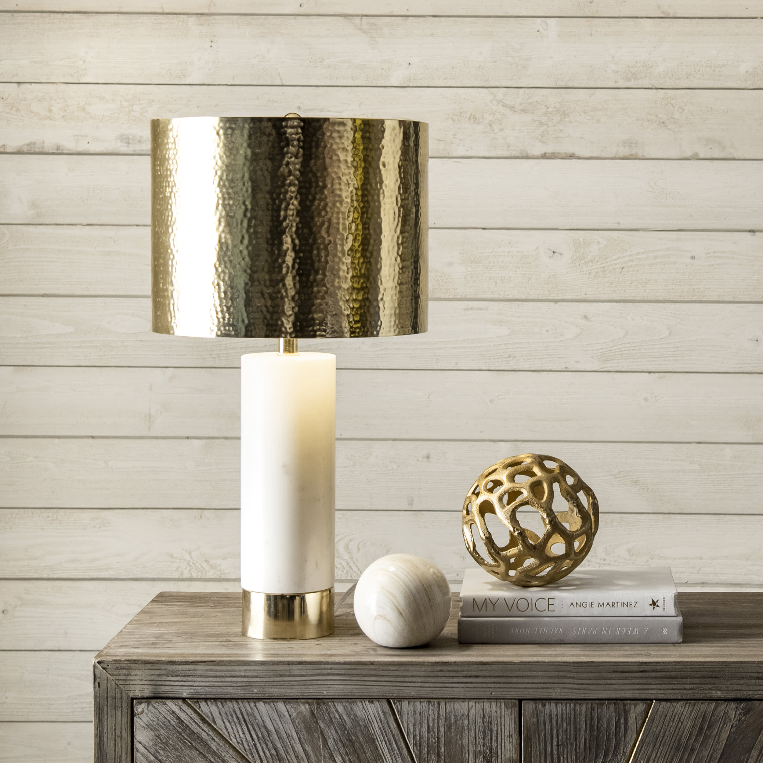 23-inch Alexa Marble Table Lamp | Brass - Image 2