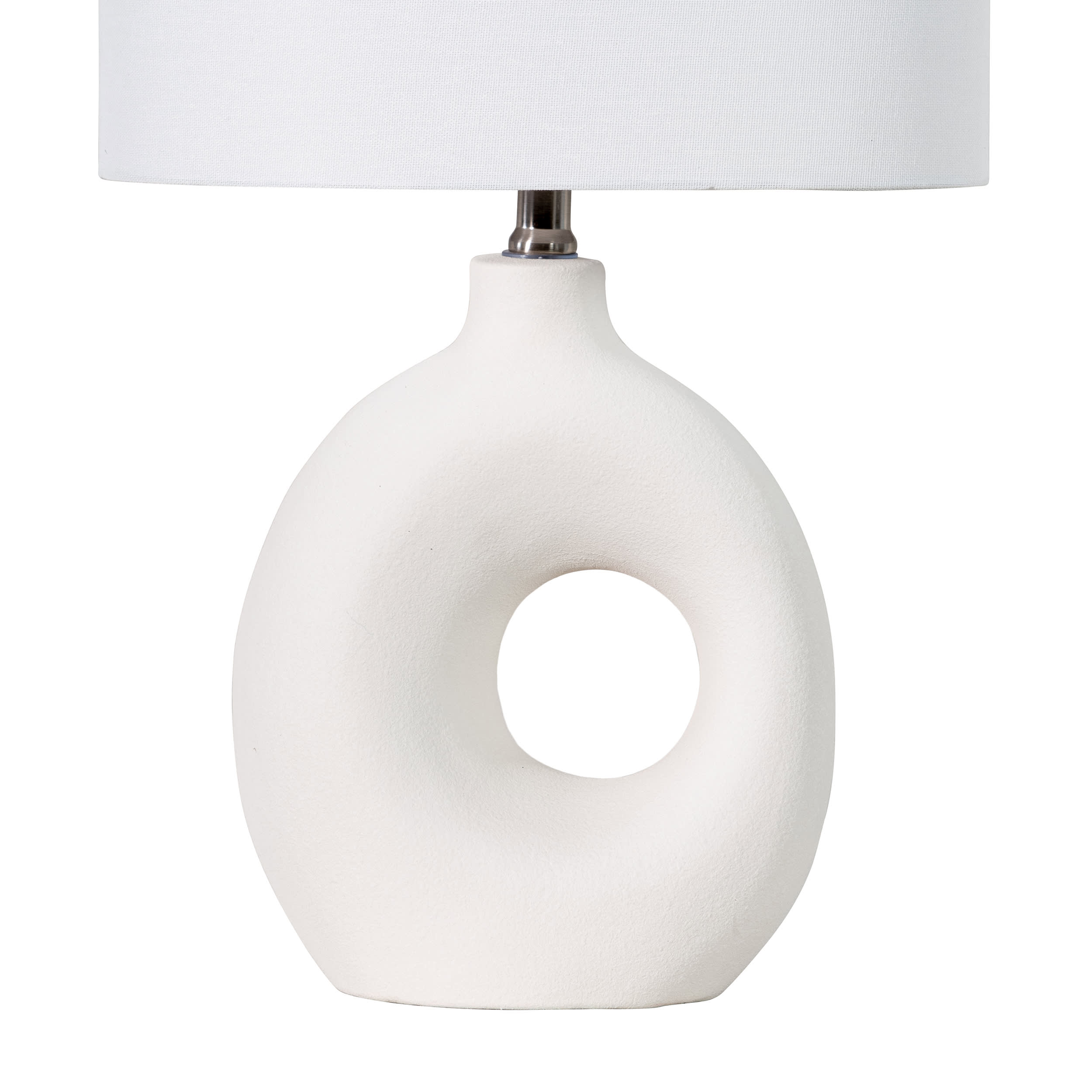 23-inch Ceramic Cutout Chamber Table Lamp | White - Image 3