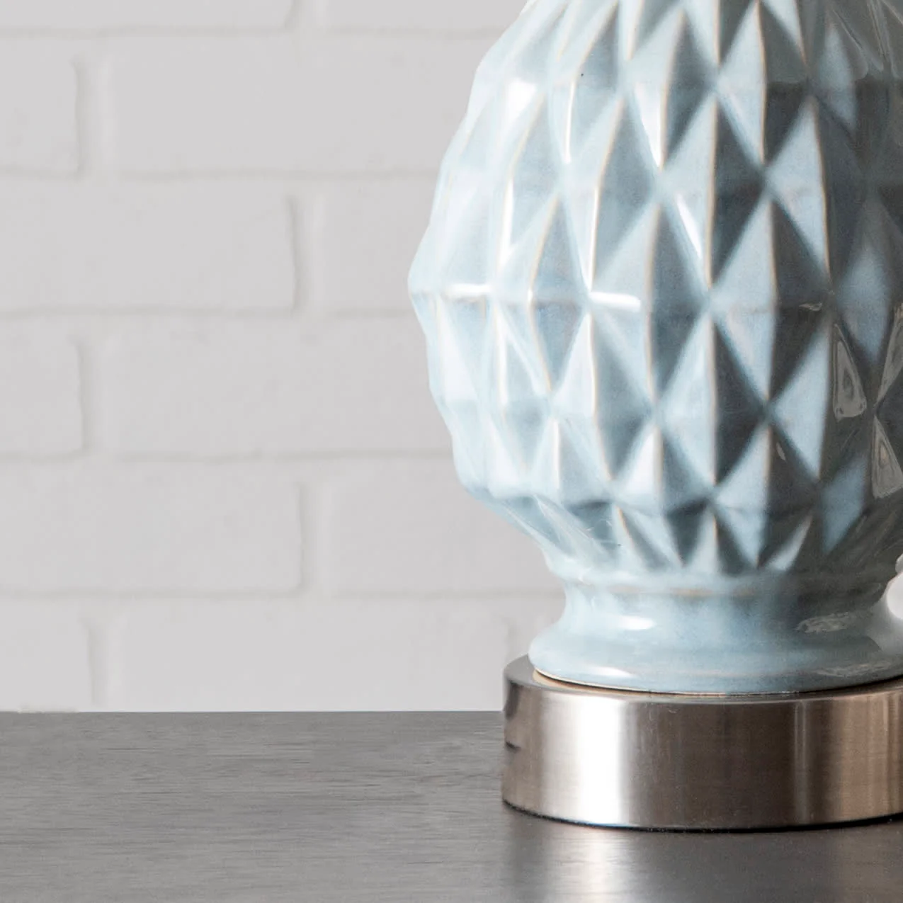 24-inch Textured Ceramic Egg Table Lamp | Light Blue - Image 3