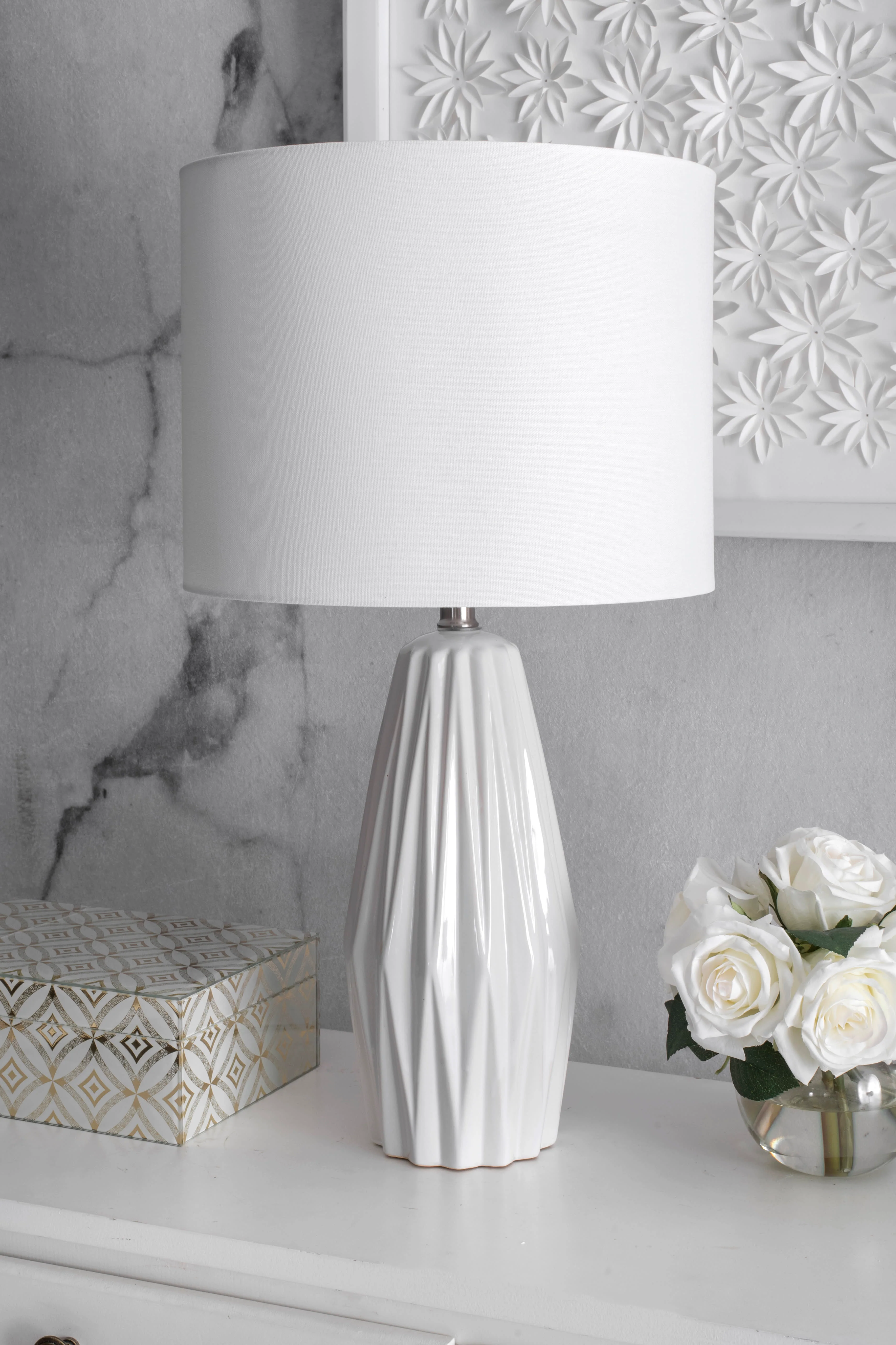 25-Inch Eva Ceramic Table Lamp | White - Image 2