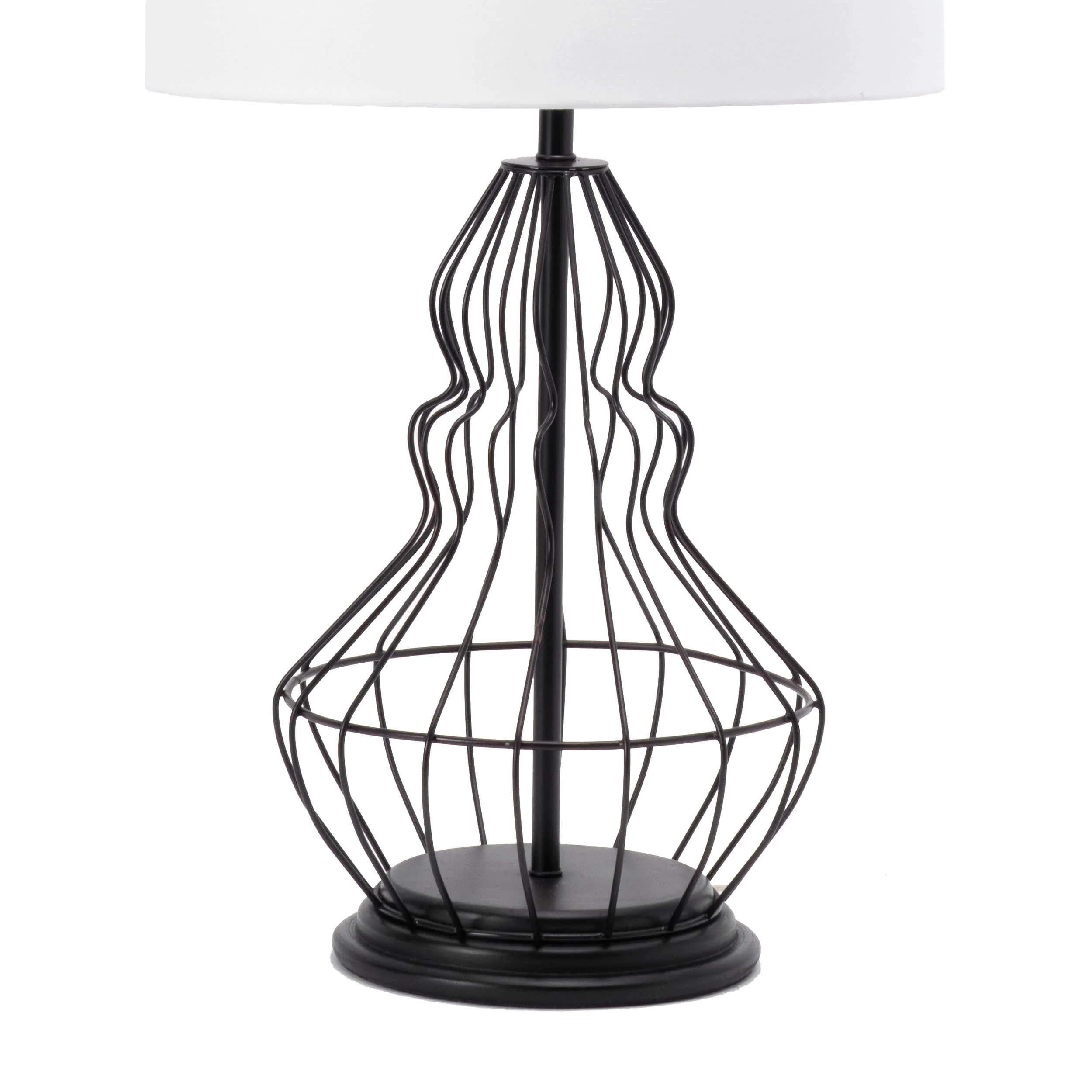 25-inch Iron Wire Framed Gourd Table Lamp | Bronze - Image 3