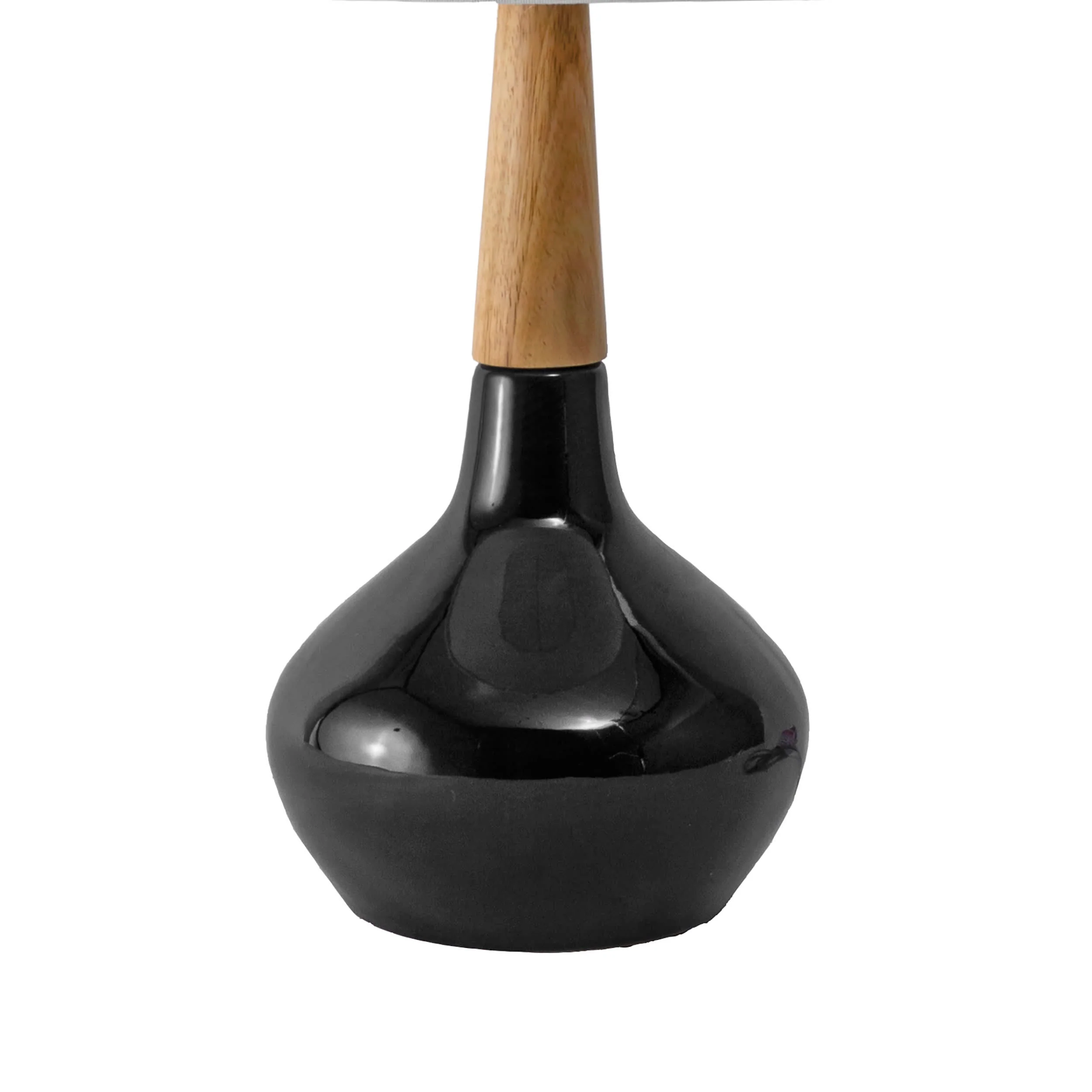 25-inch Kayla Ogee Ceramic Vase Table Lamp | Black - Image 3