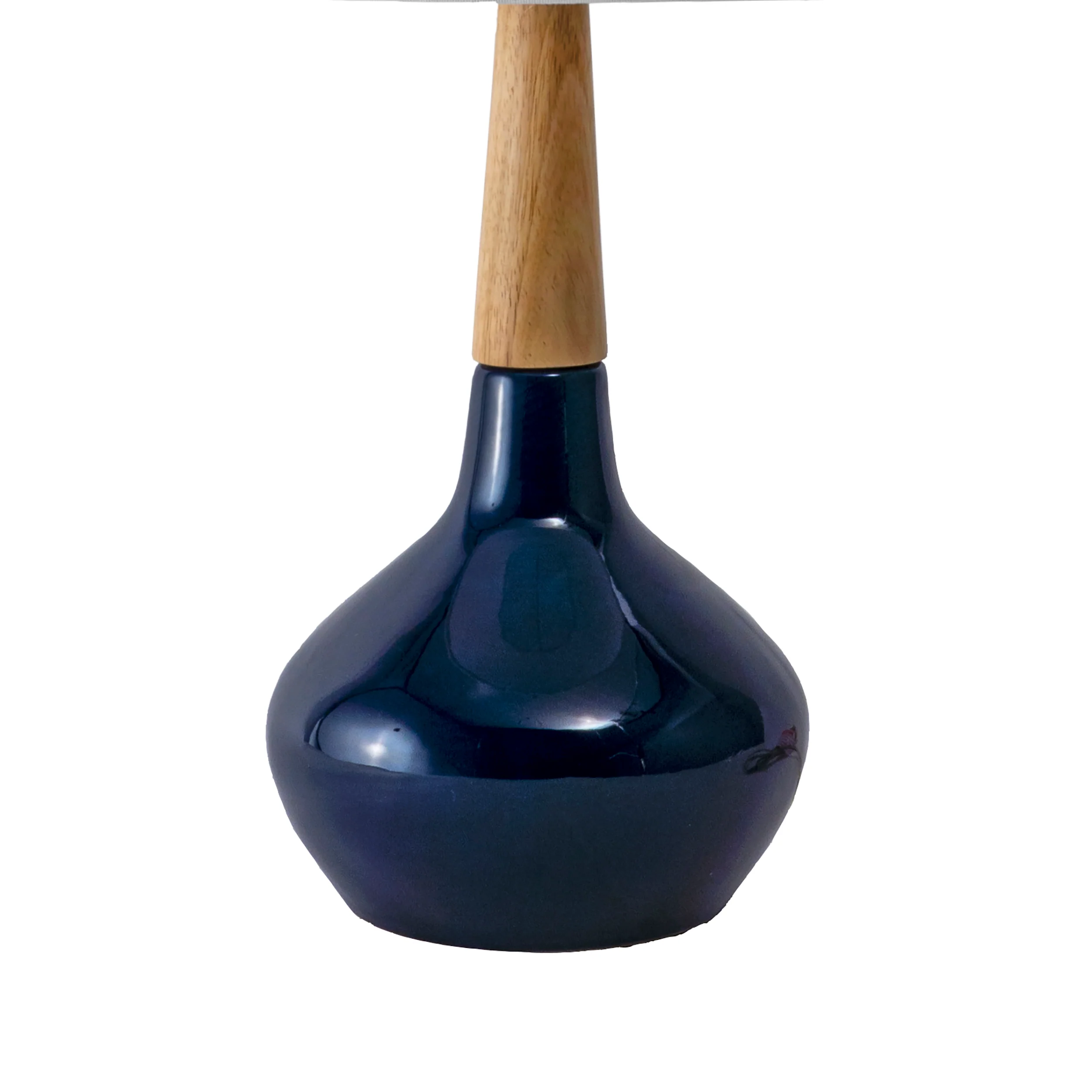 25-inch Kayla Ogee Ceramic Vase Table Lamp | Navy - Image 3