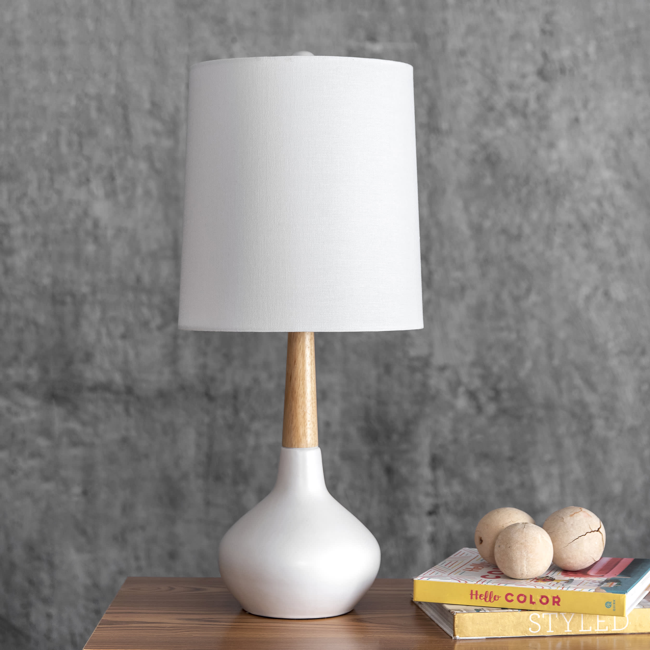 25-inch Kayla Ogee Ceramic Vase Table Lamp | White - Image 3