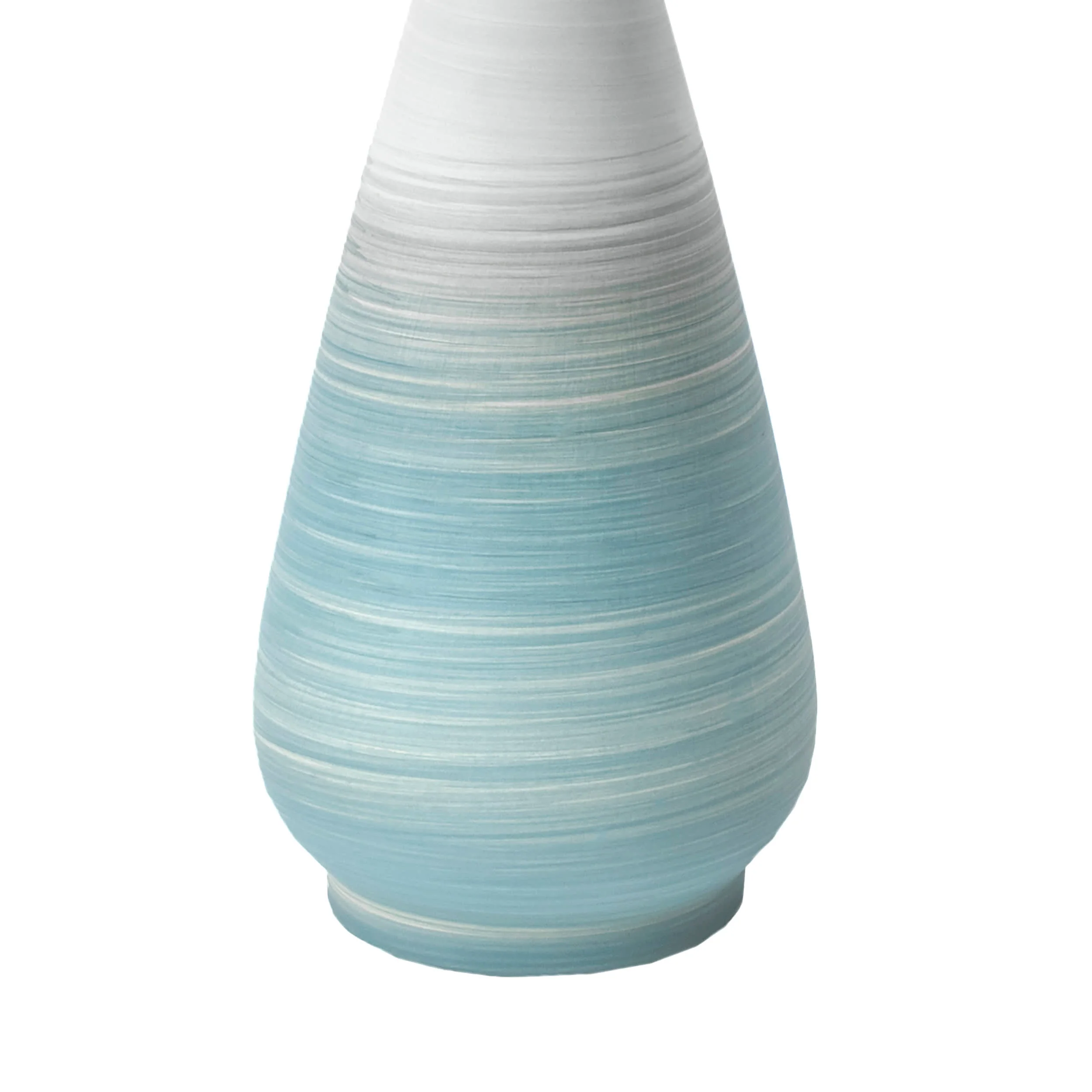 25-inch Ombre Ceramic Striped Flask Table Lamp | Green - Image 3