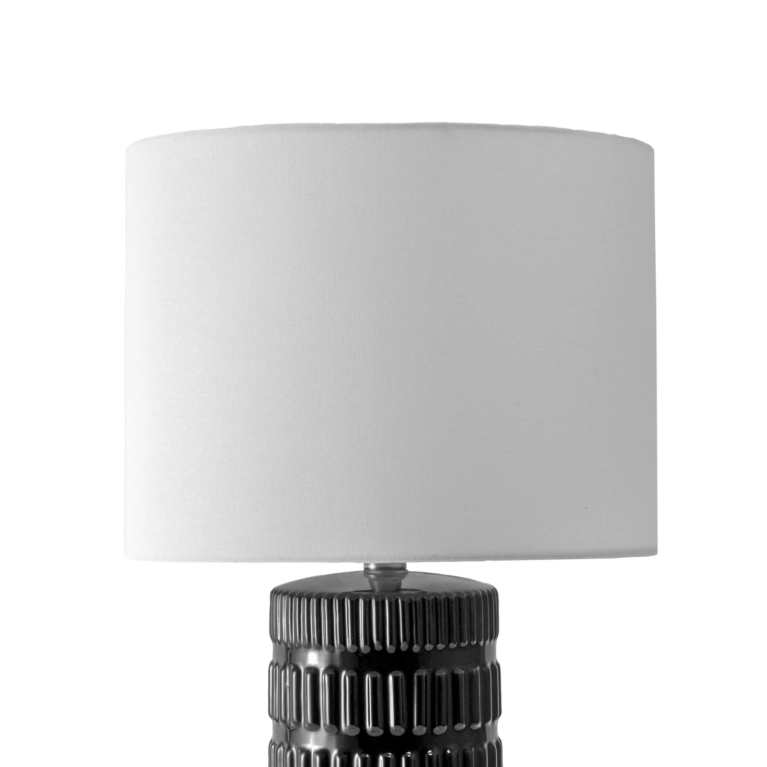 25-inch Tangela Ridged Ceramic Table Lamp | Black - Image 5