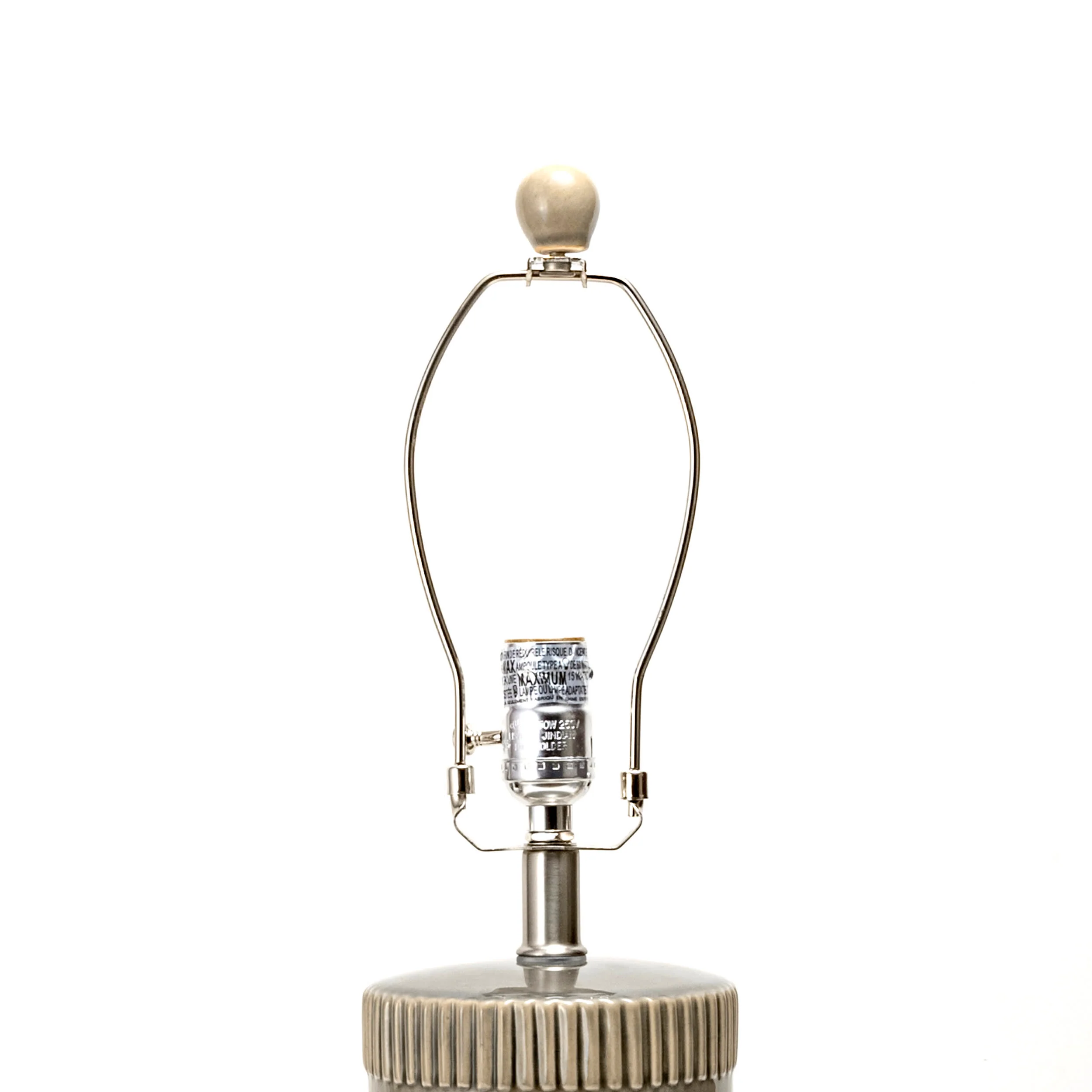 25-inch Tangela Ridged Ceramic Table Lamp | Grey - Image 7