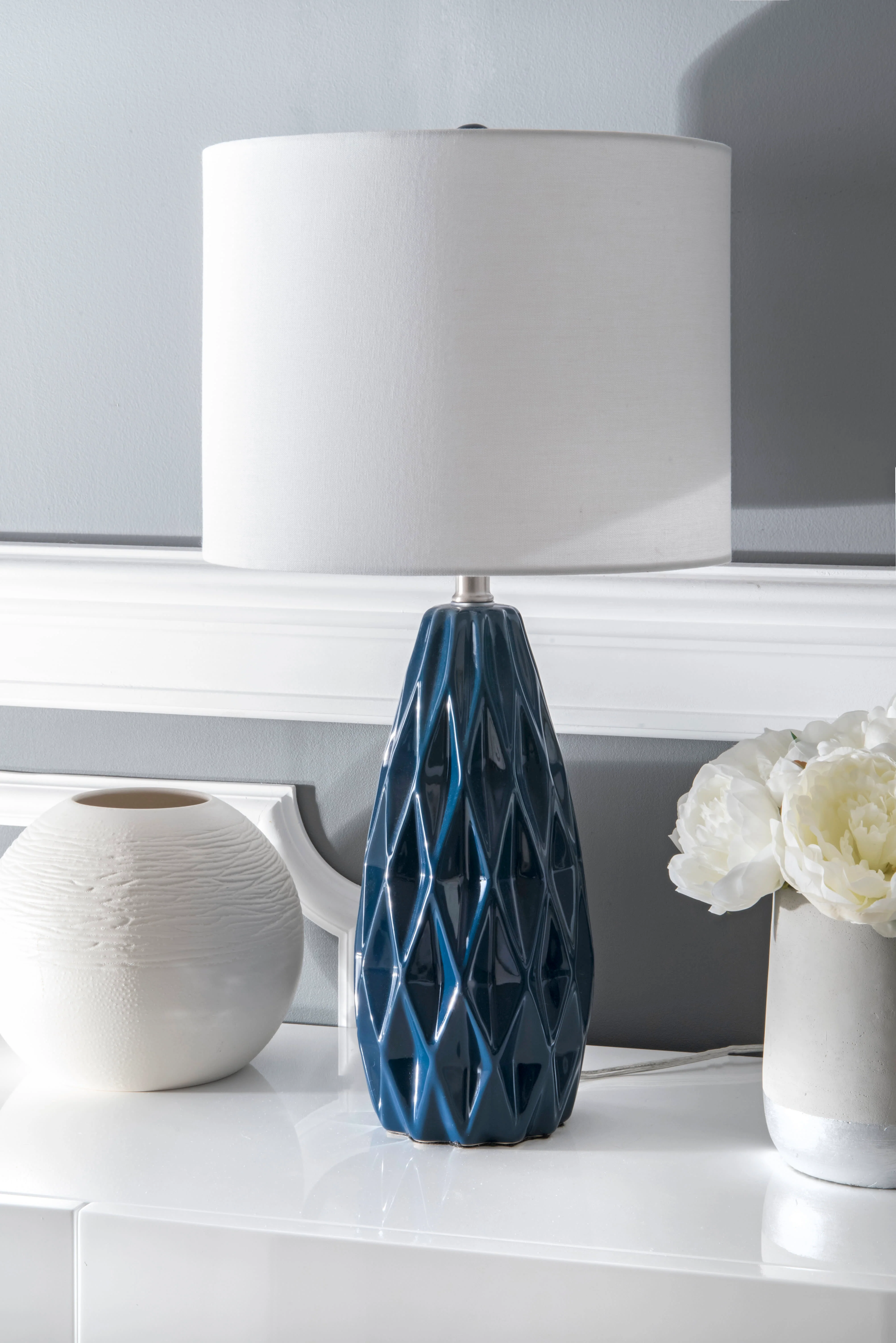 25-Inch Taylor Ceramic Table Lamp | Navy - Image 2