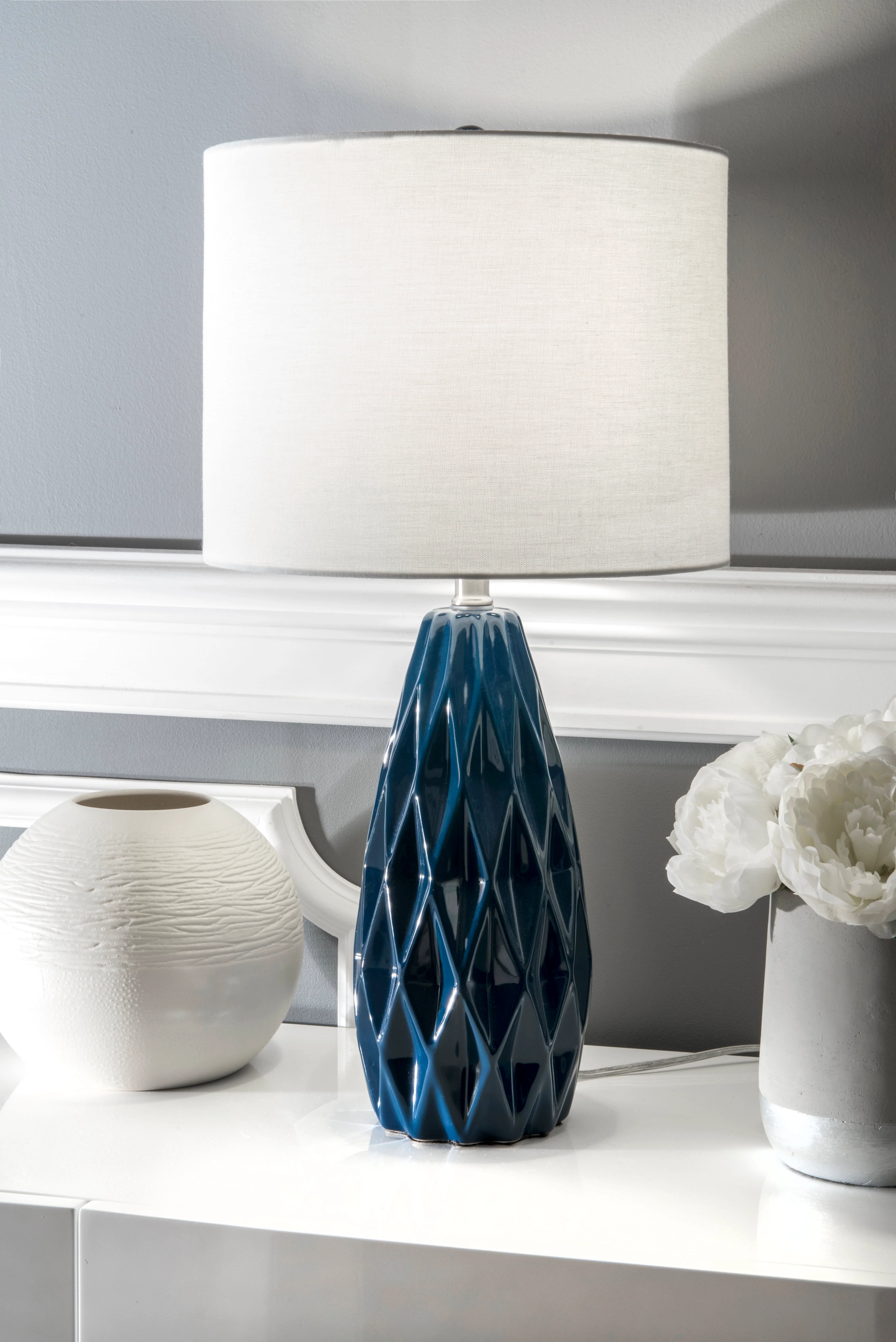 25-Inch Taylor Ceramic Table Lamp | Navy - Image 3