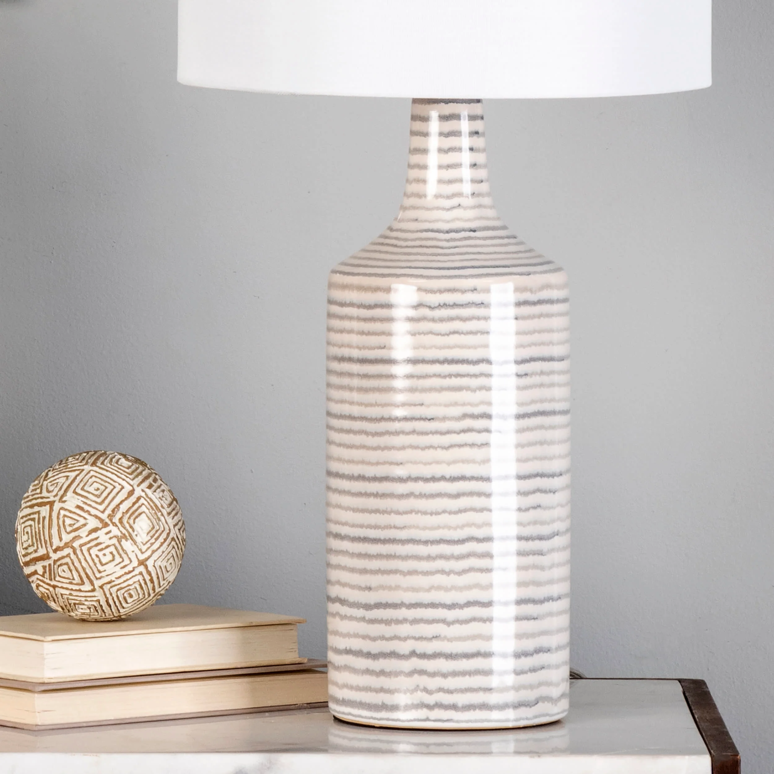 25-inch Theresa Ceramic Table Lamp | Grey - Image 4