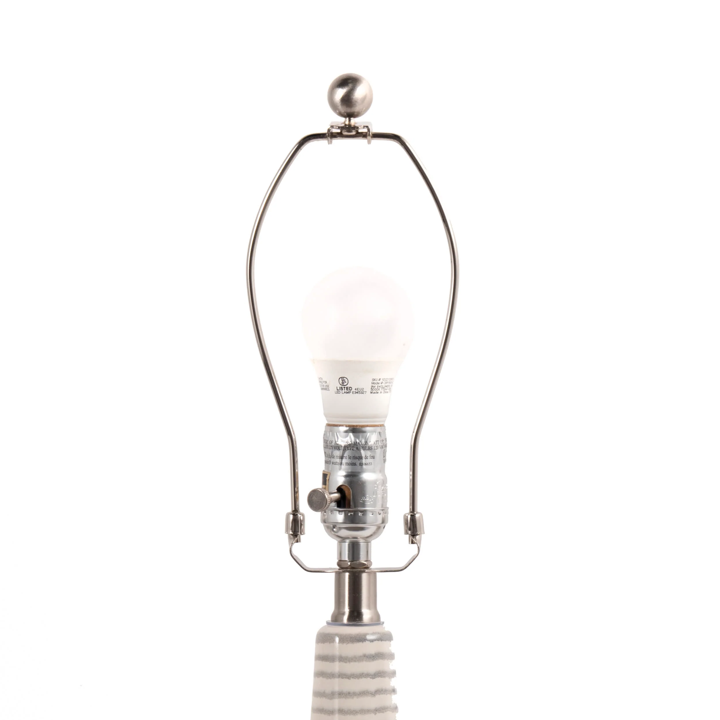 25-inch Theresa Ceramic Table Lamp | Grey - Image 5