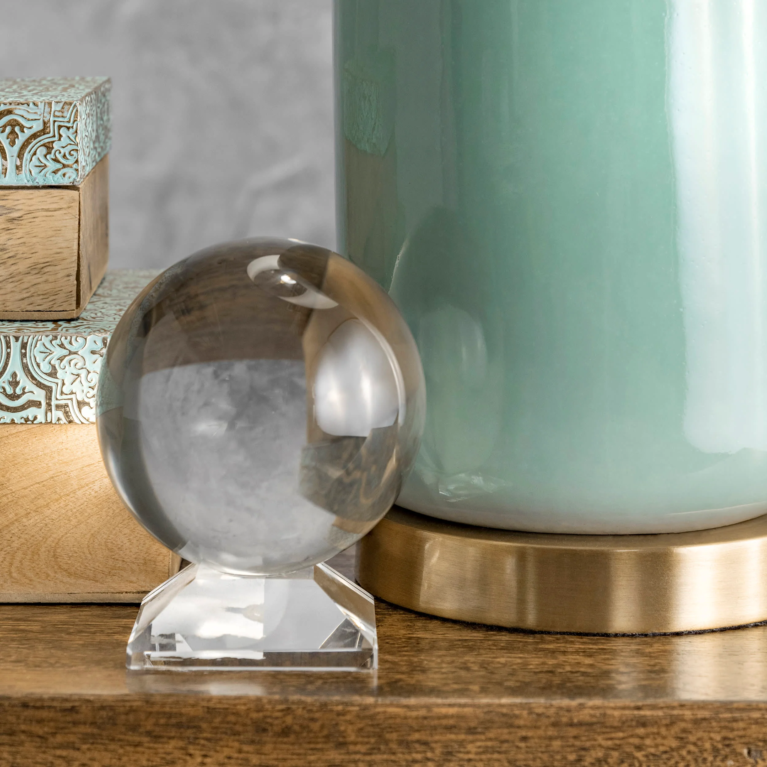 26-inch Glazed Ceramic Vase Table Lamp | Green - Image 4