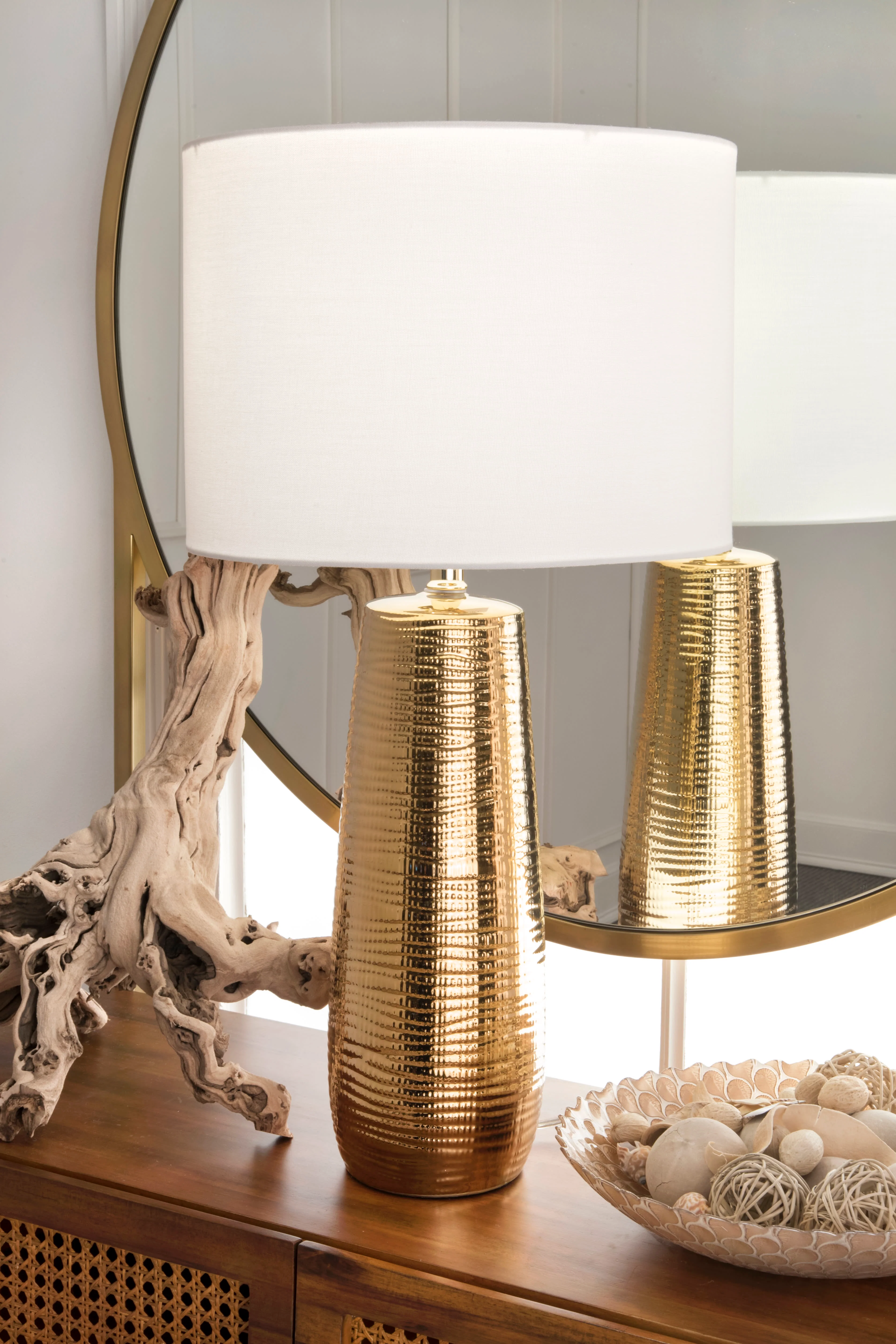 26-Inch Kylie Ceramic Table Lamp | Gold - Image 2
