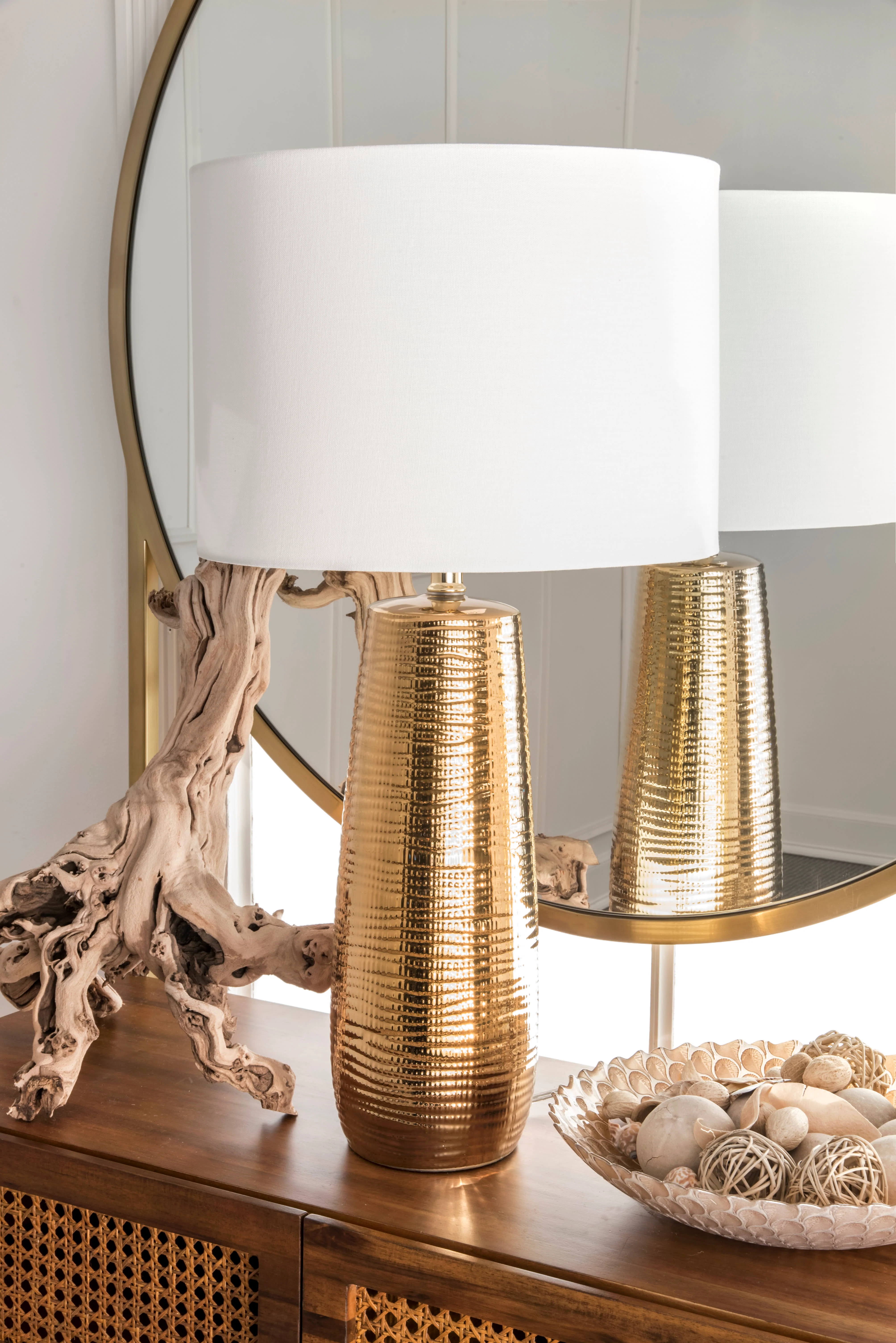 26-Inch Kylie Ceramic Table Lamp | Gold - Image 3