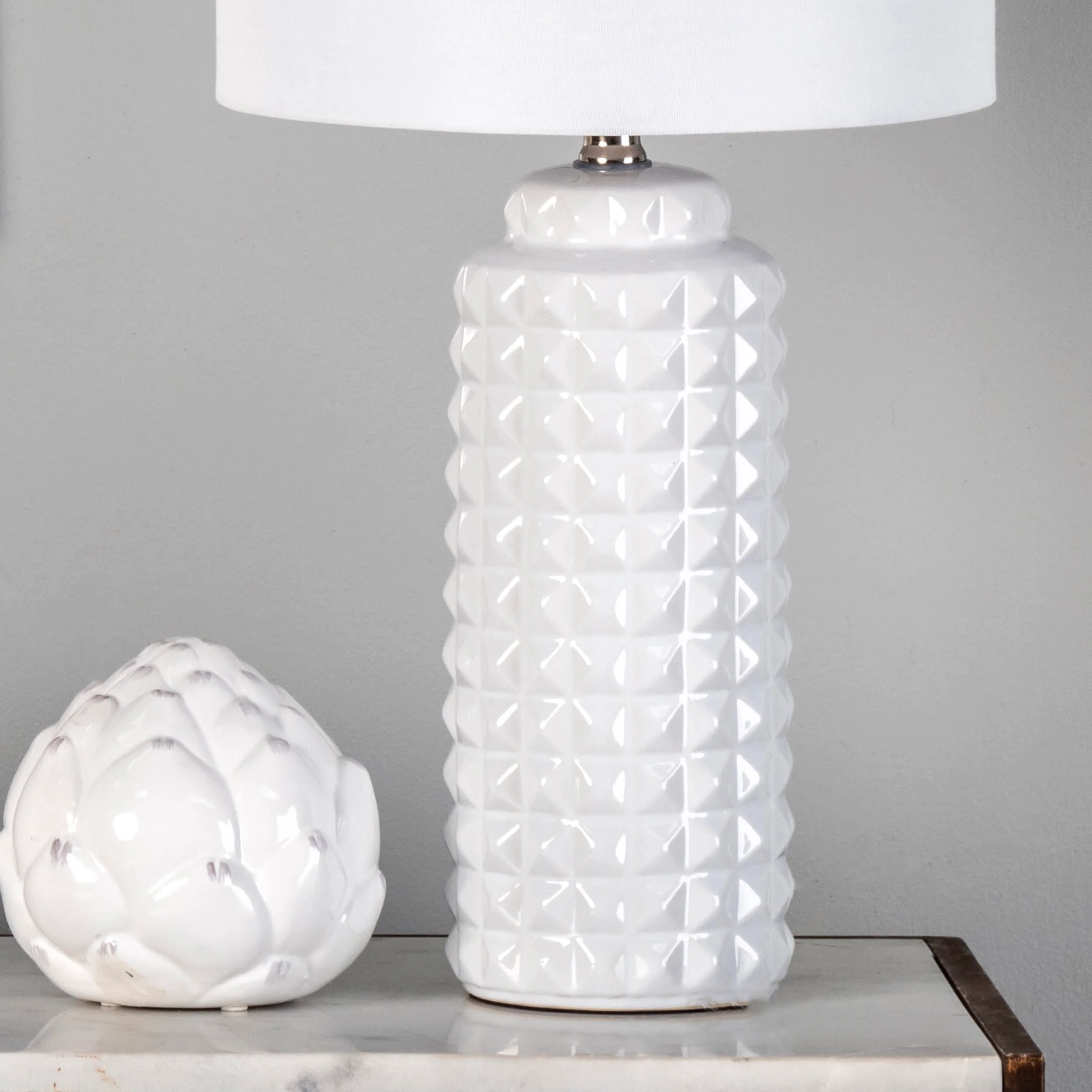 26-Inch Lydia Ceramic Table Lamp | White - Image 4
