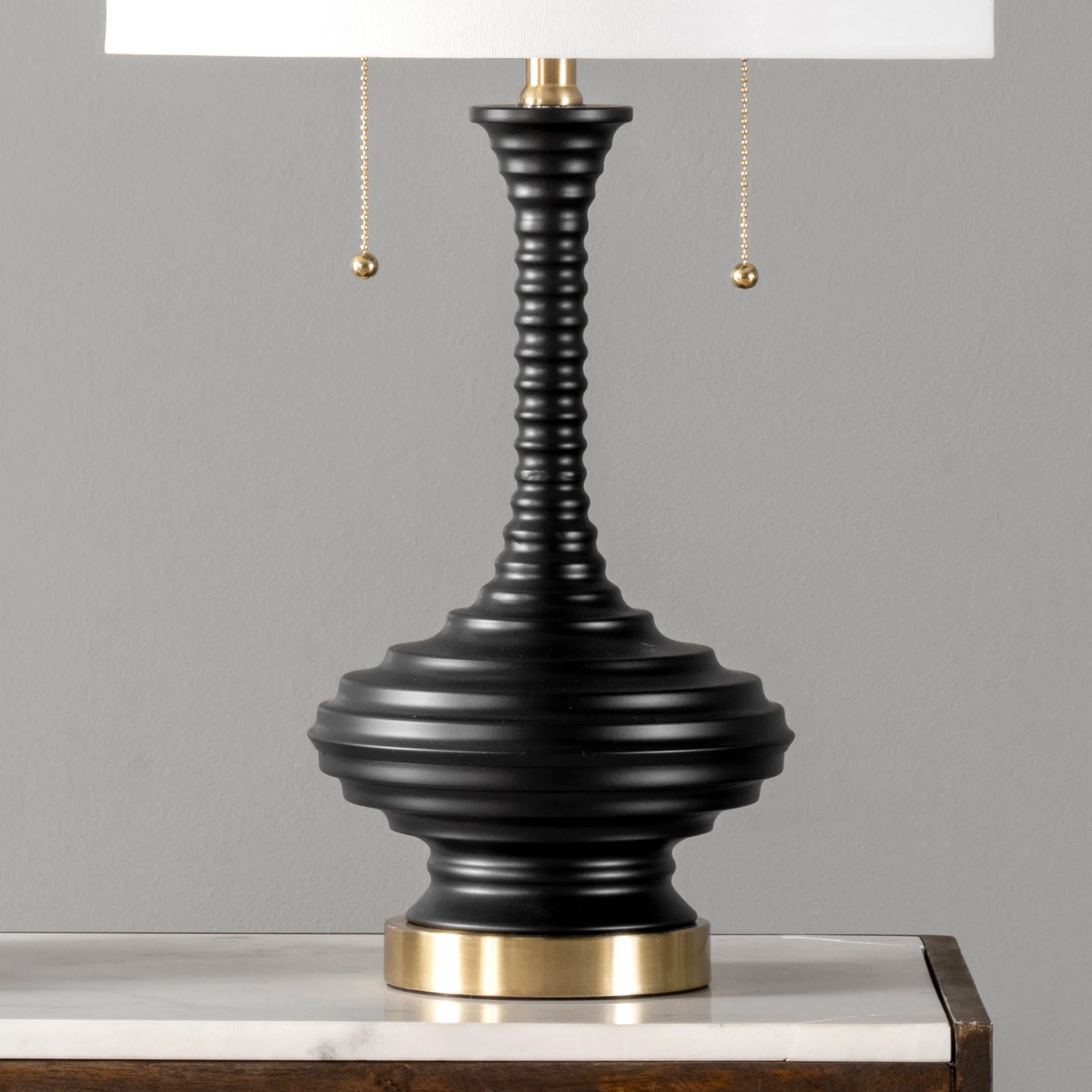 26-inch Steel Spiraling Teardrop Table Lamp | Black - Image 4