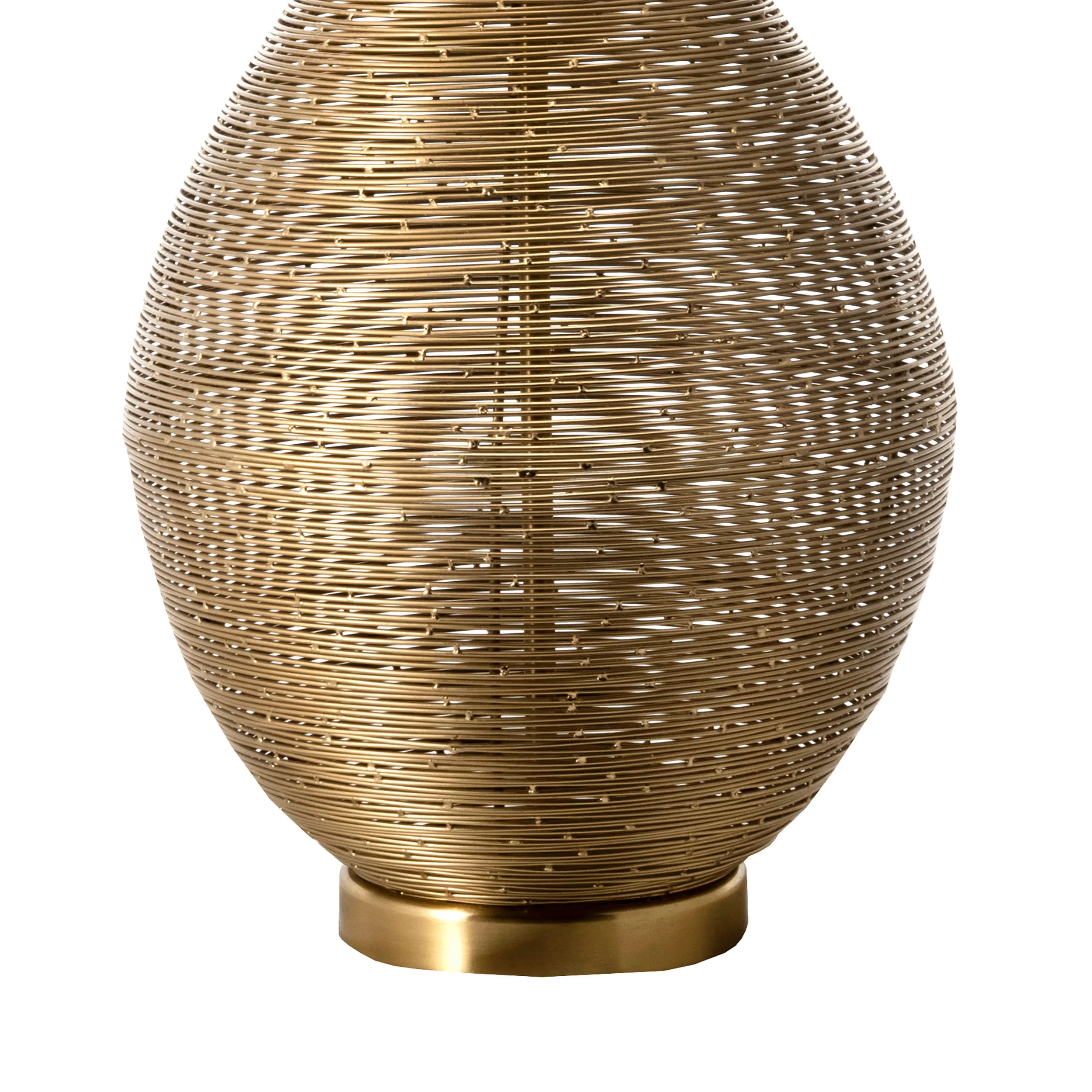 26-inch Wire Framed Iron Teardrop Vase Table Lamp | Gold - Image 3
