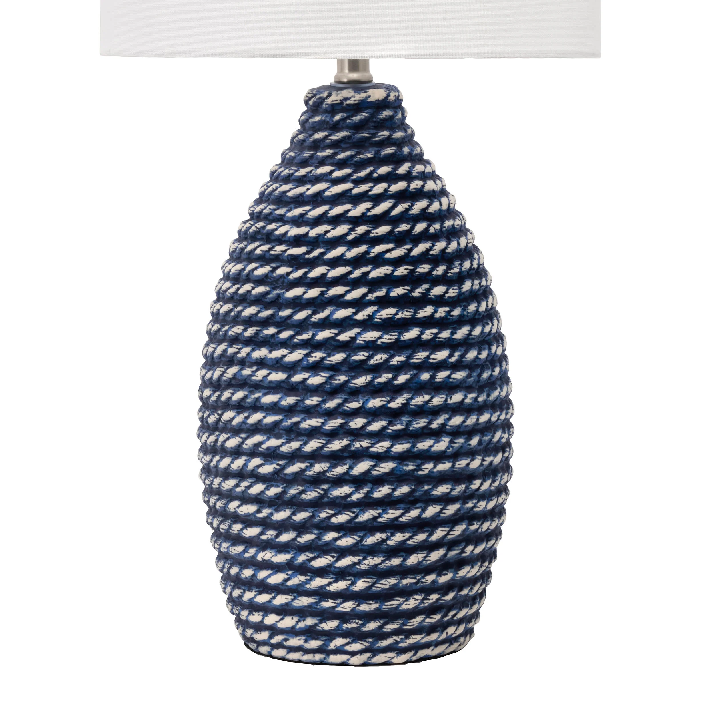 27-inch Ceramic Coiled Texture Table Lamp | Blue - Image 3