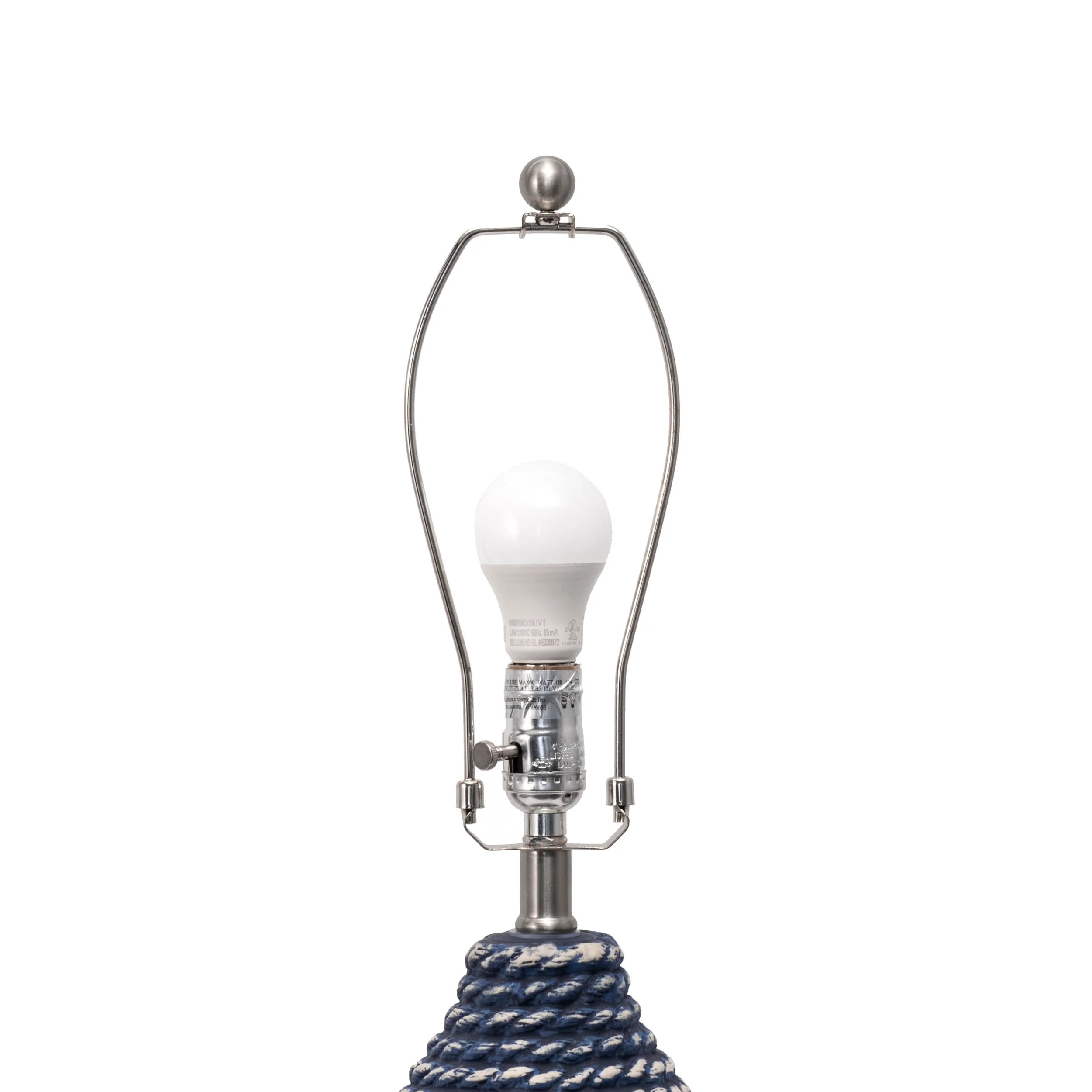 27-inch Ceramic Coiled Texture Table Lamp | Blue - Image 5