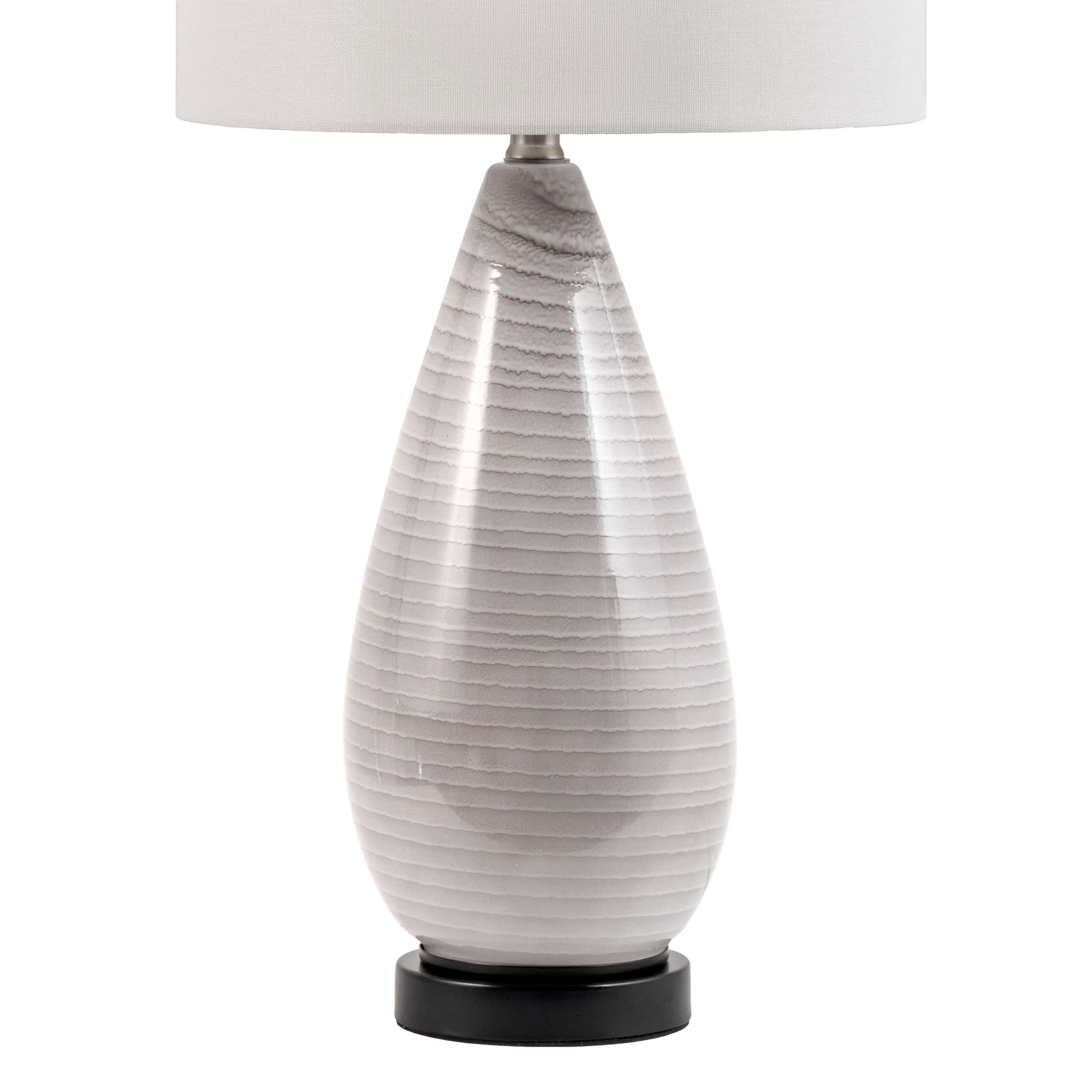 27-inch Whitney Glass Table Lamp | Grey - Image 3