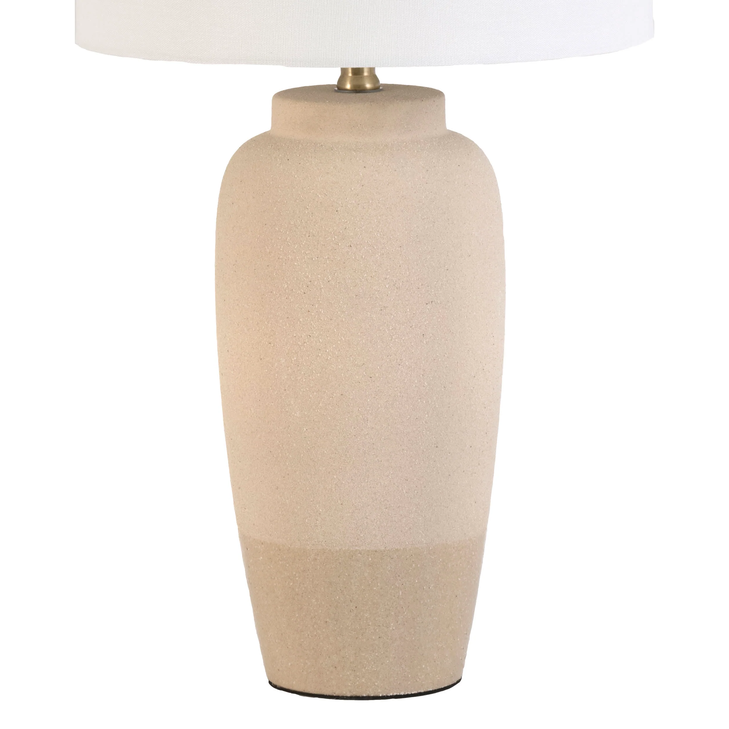 28-inch Sandy Ceramic Textured Vase Table Lamp | Beige - Image 3