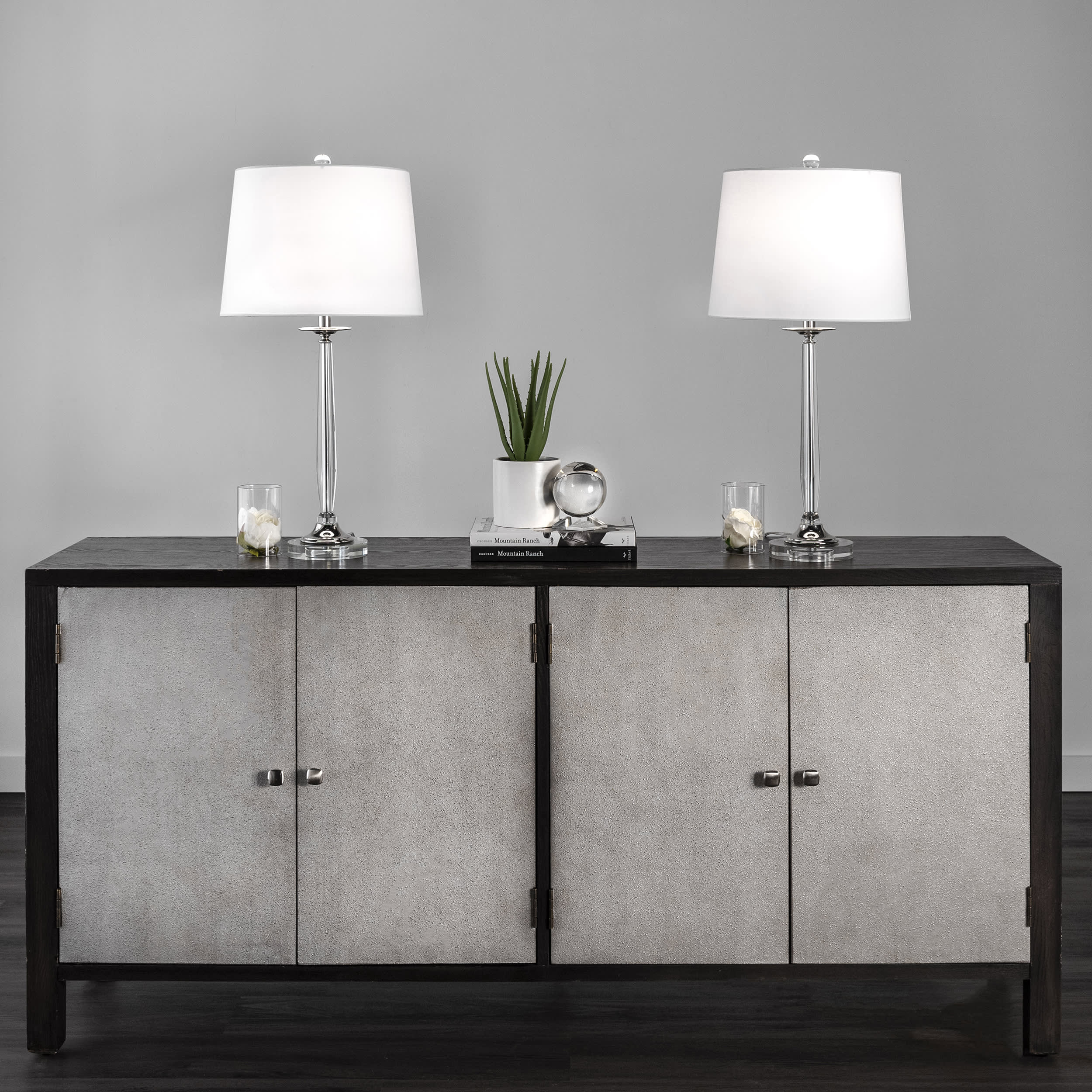 28-inch Slim Crystal Obelisk Table Lamp | Clear - Image 2