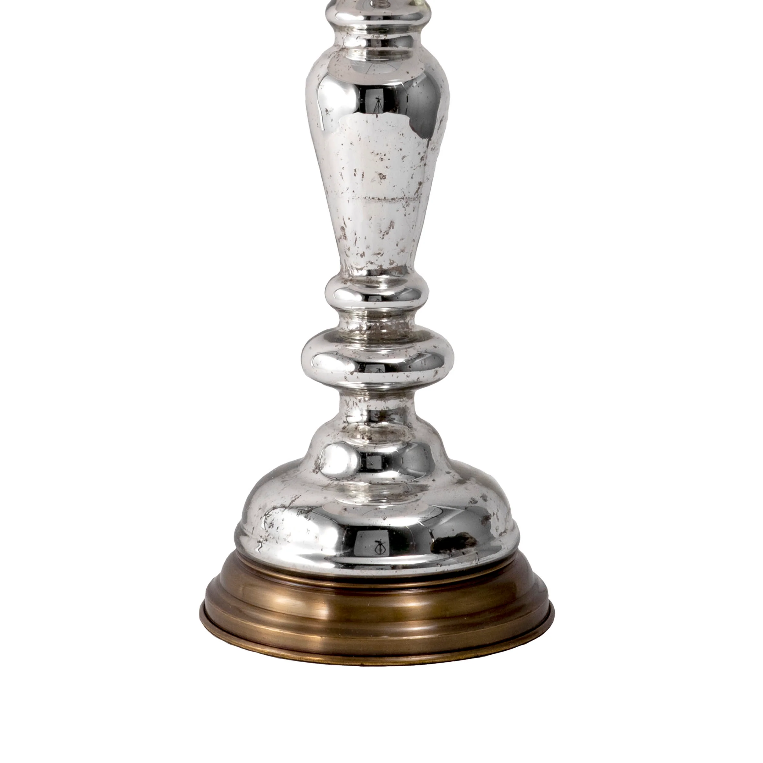 28-inch Spotted Glass Candlestick Table Lamp | Silver - Image 3