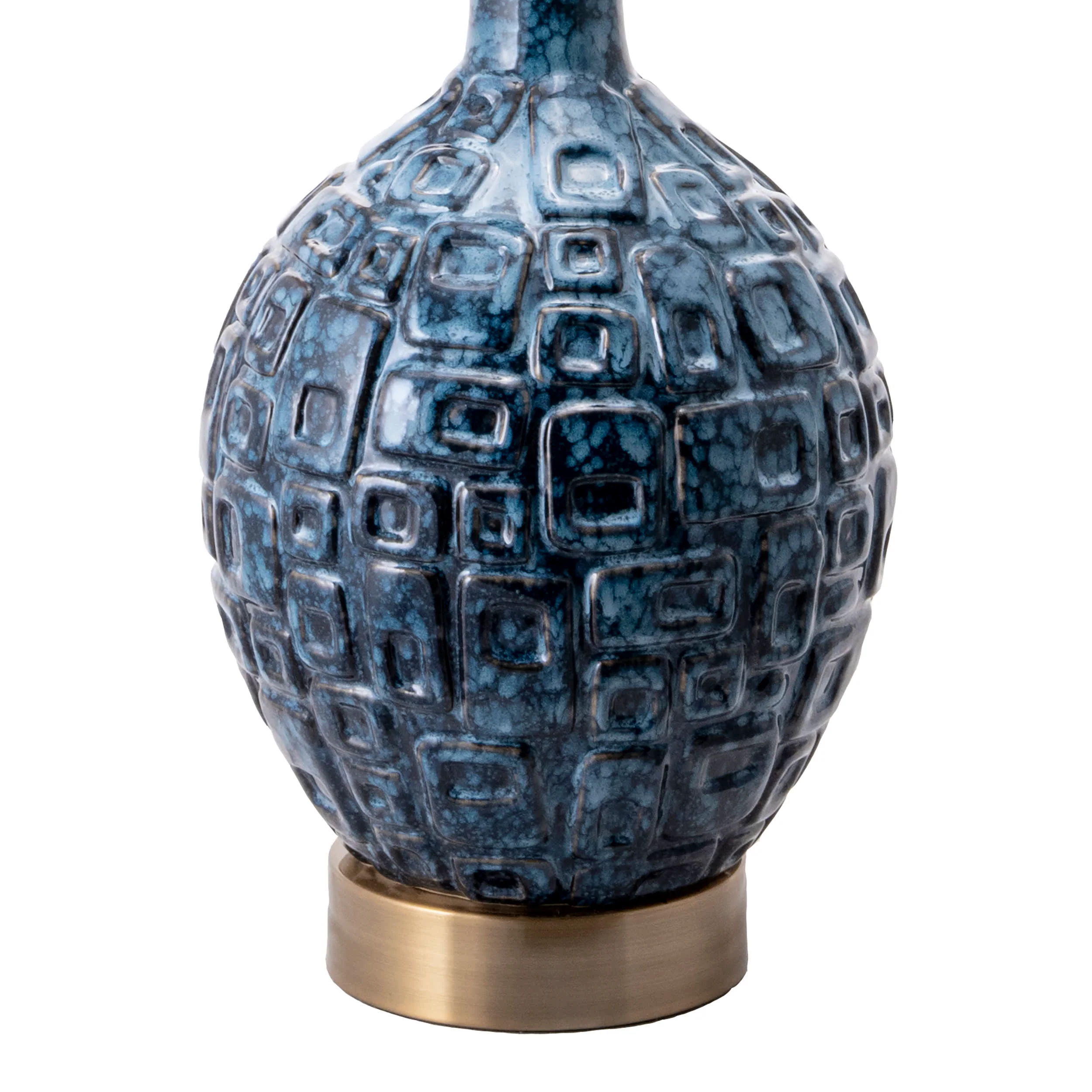 28-inch Tegular Ceramic Flask Table Lamp | Blue - Image 3