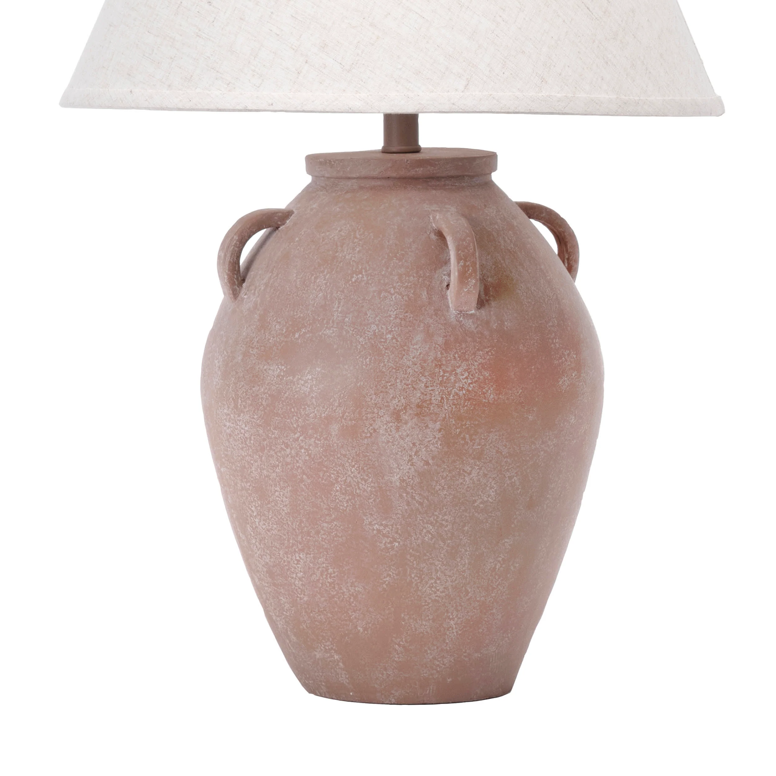 29-inch Vintage Resin Amphora Table Lamp | Beige - Image 3