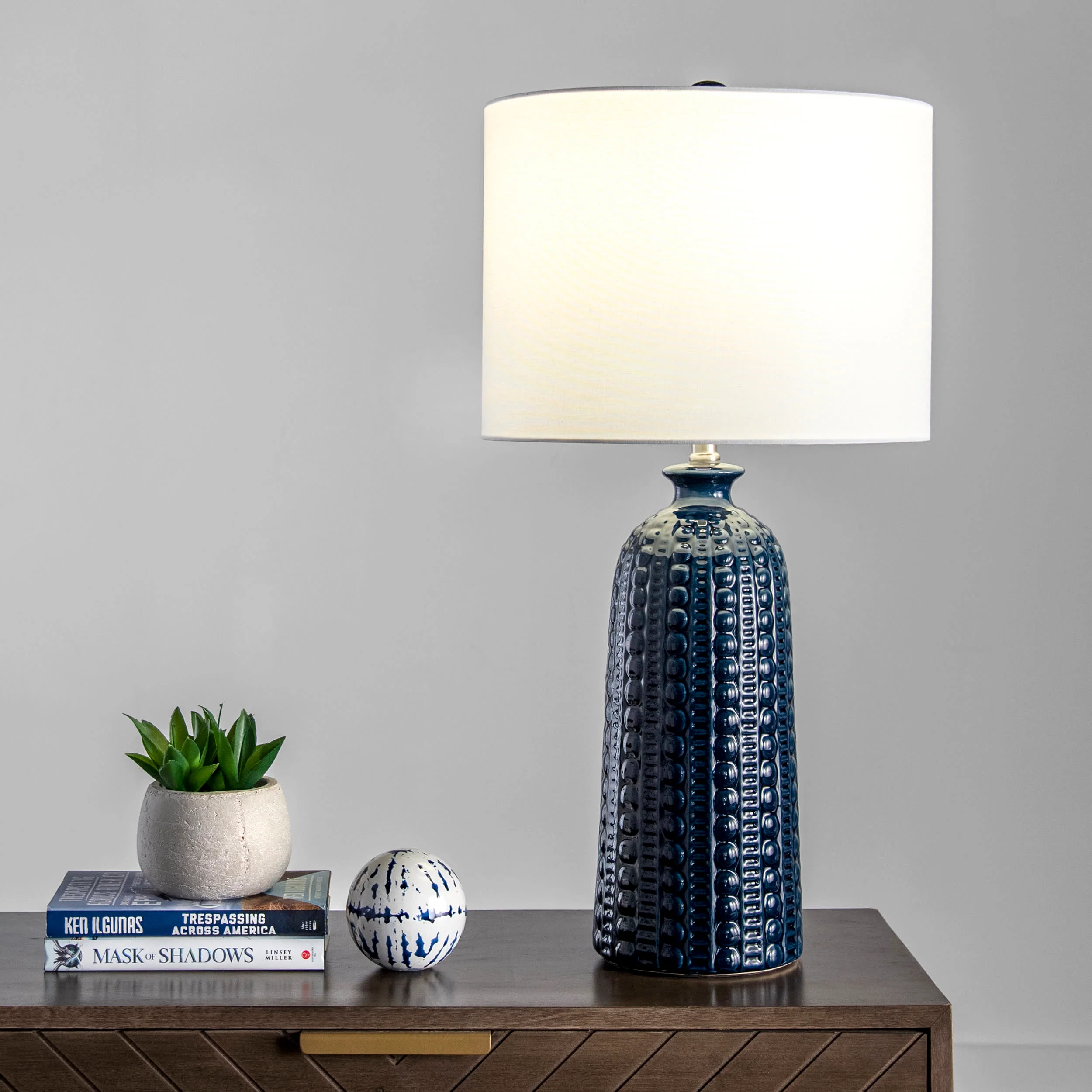 30-inch Polona Ceramic Table Lamp | Navy - Image 2