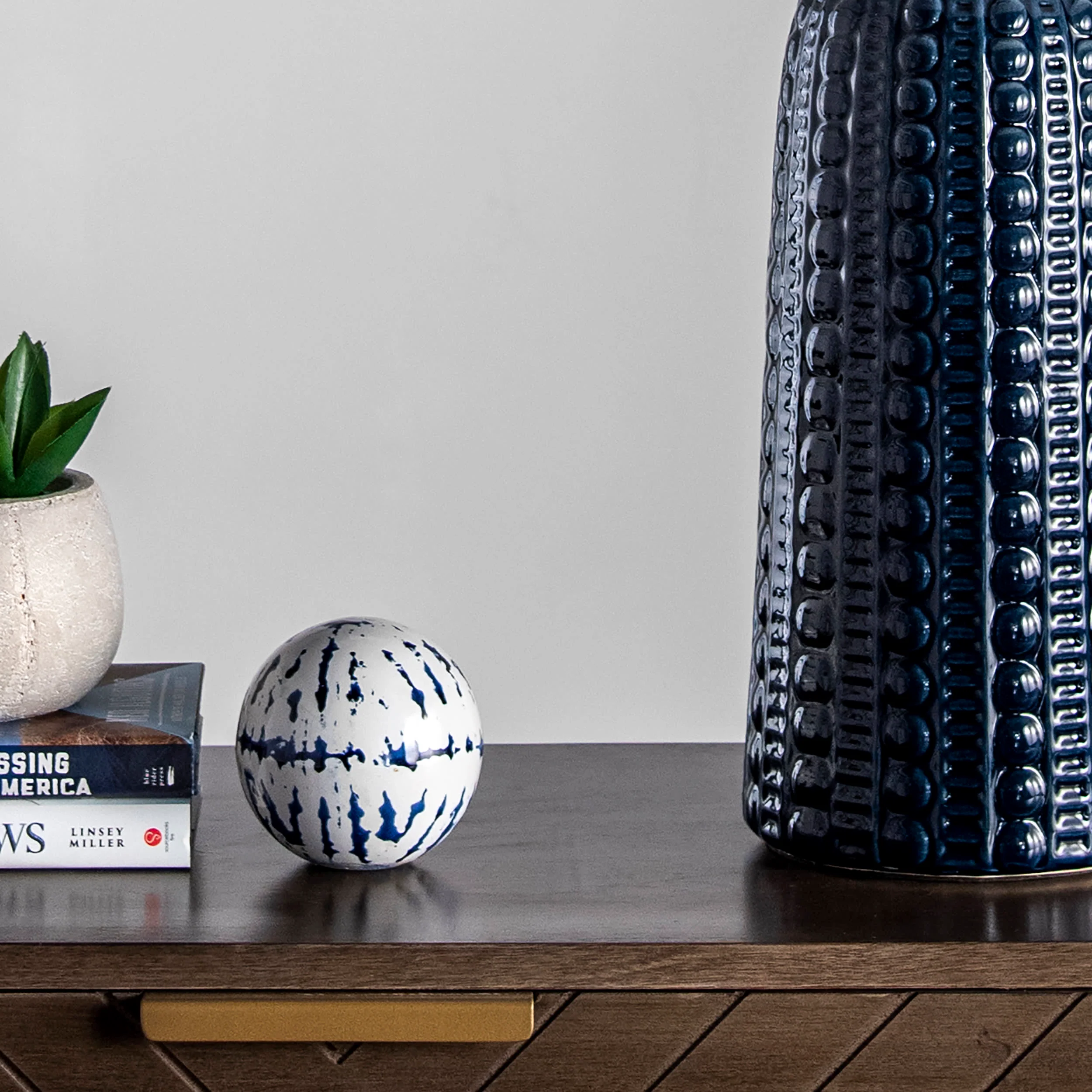 30-inch Polona Ceramic Table Lamp | Navy - Image 4