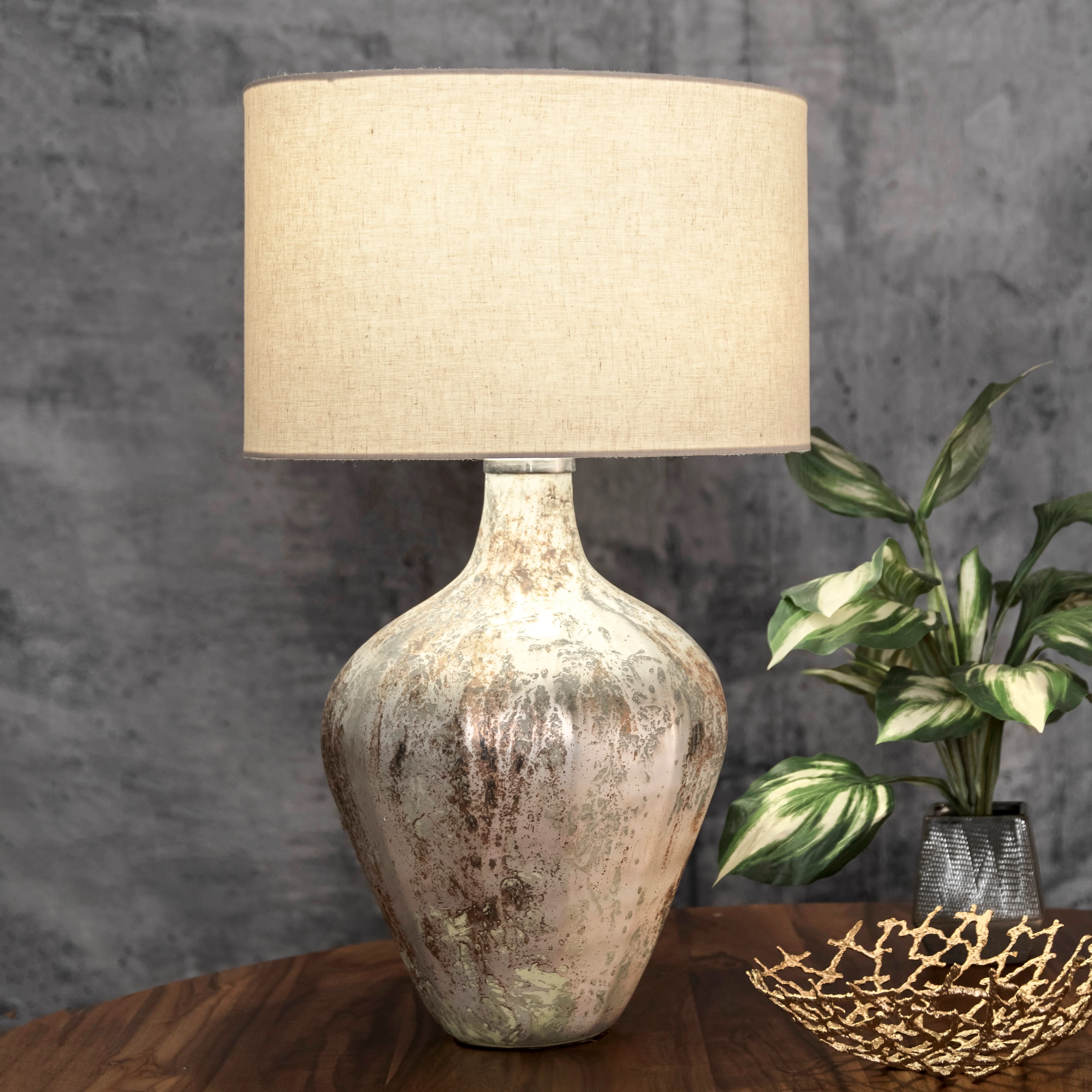 30-inch Wende Glass Vase Table Lamp | Grey - Image 2