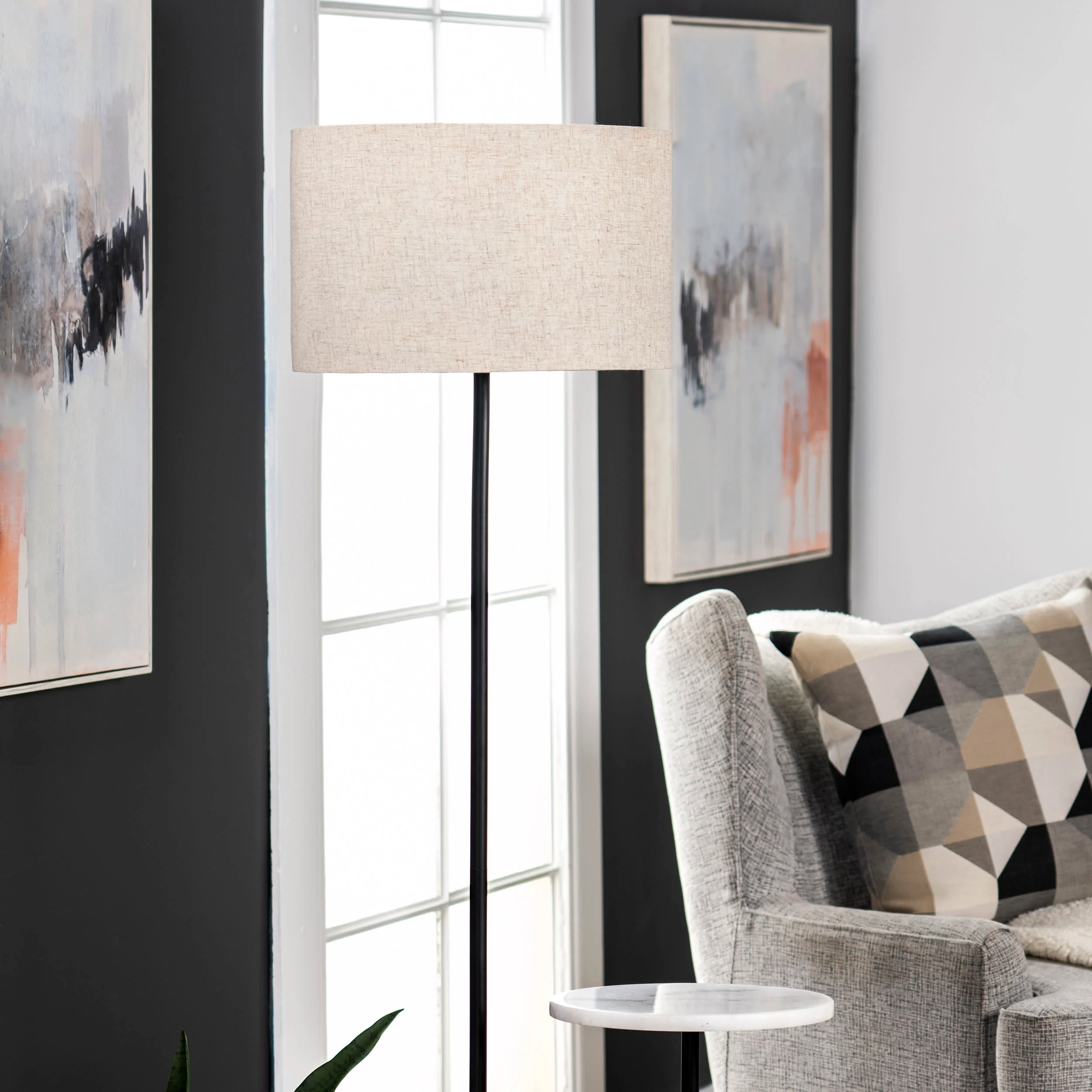 60-inch Iron Modern Shelf Floor Lamp | Black - Image 4