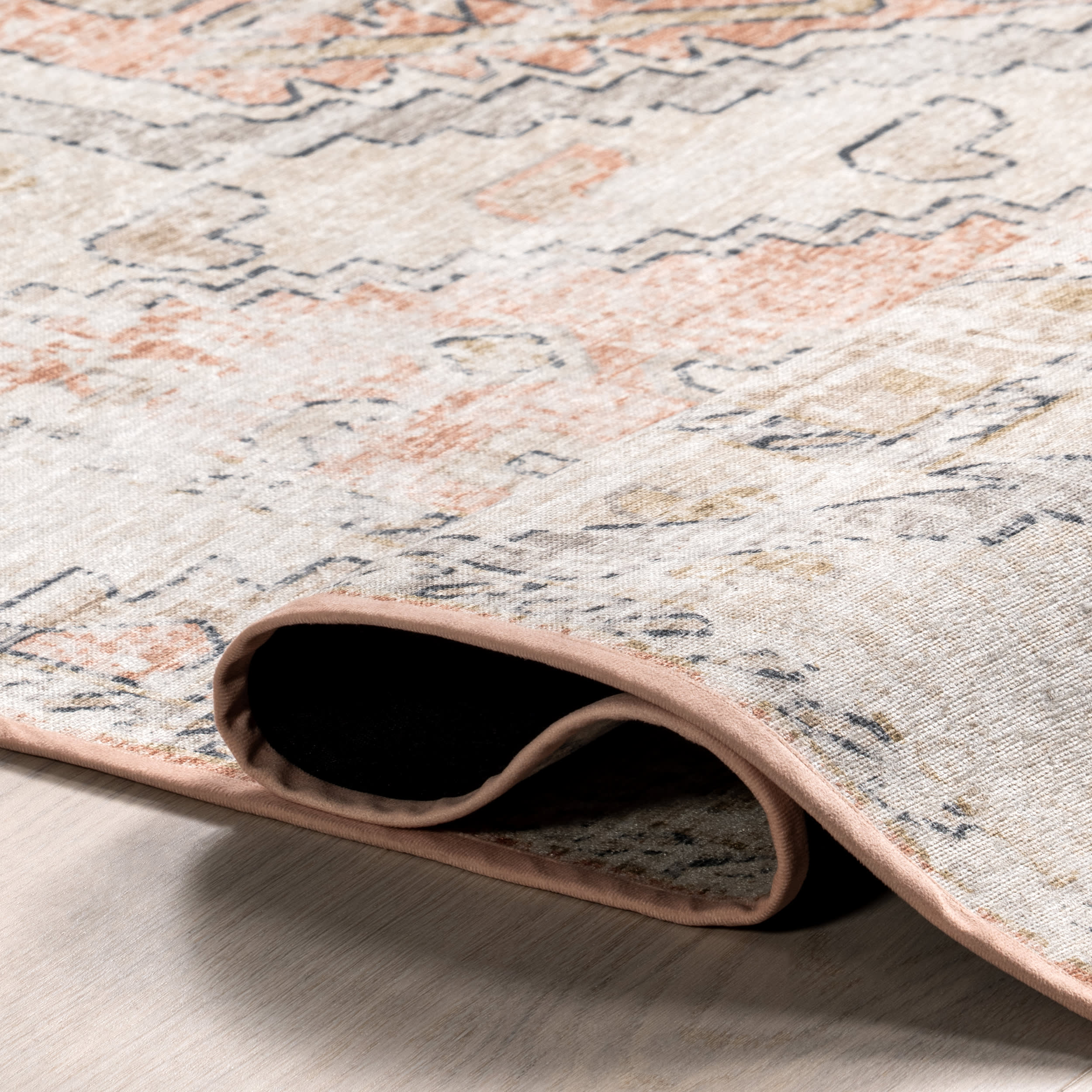 Aarti Medallion Washable Rug | Ivory - Image 8
