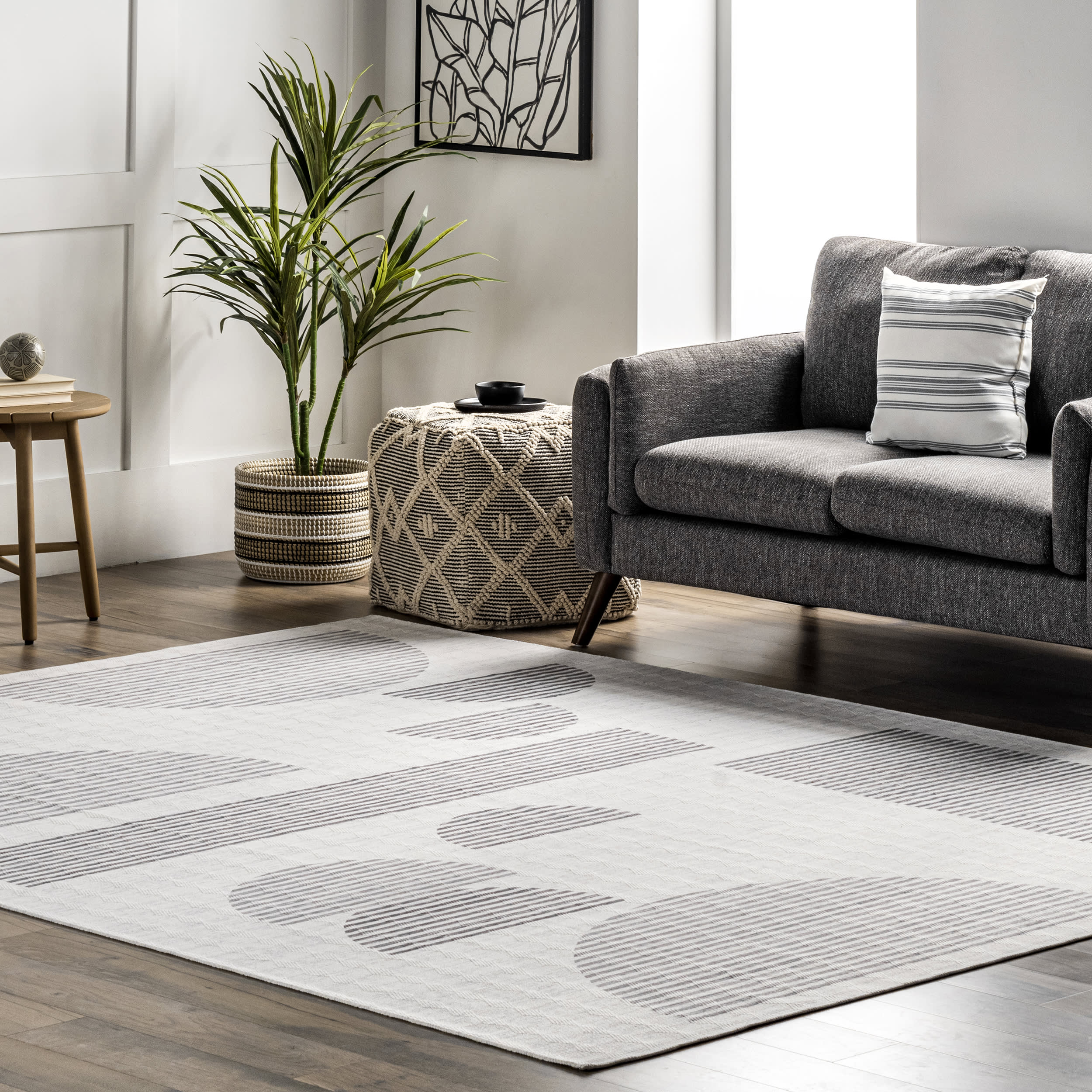 Abby Washable Geometric Rug | Ivory - Image 2