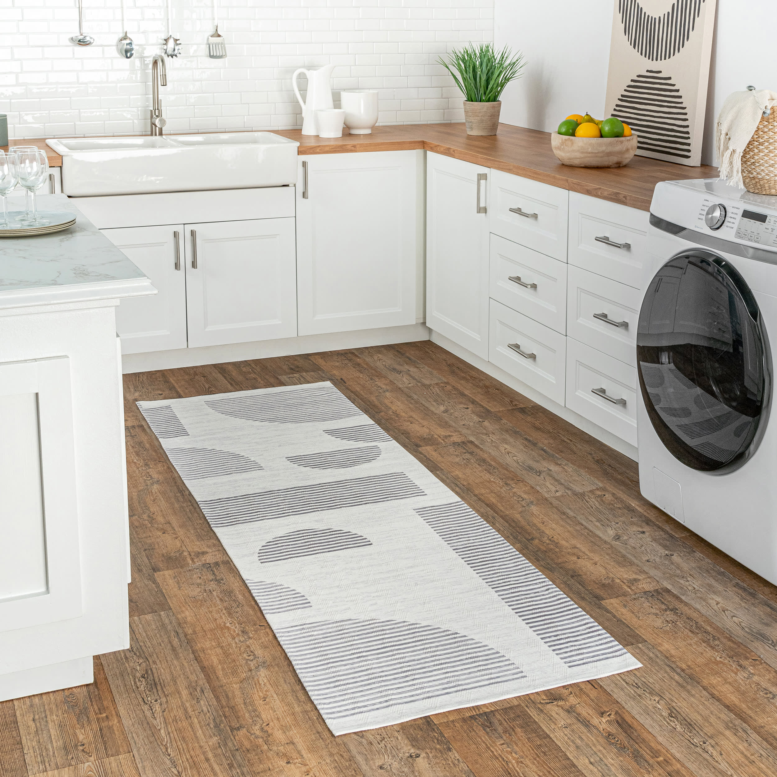 Abby Washable Geometric Rug | Ivory - Image 2