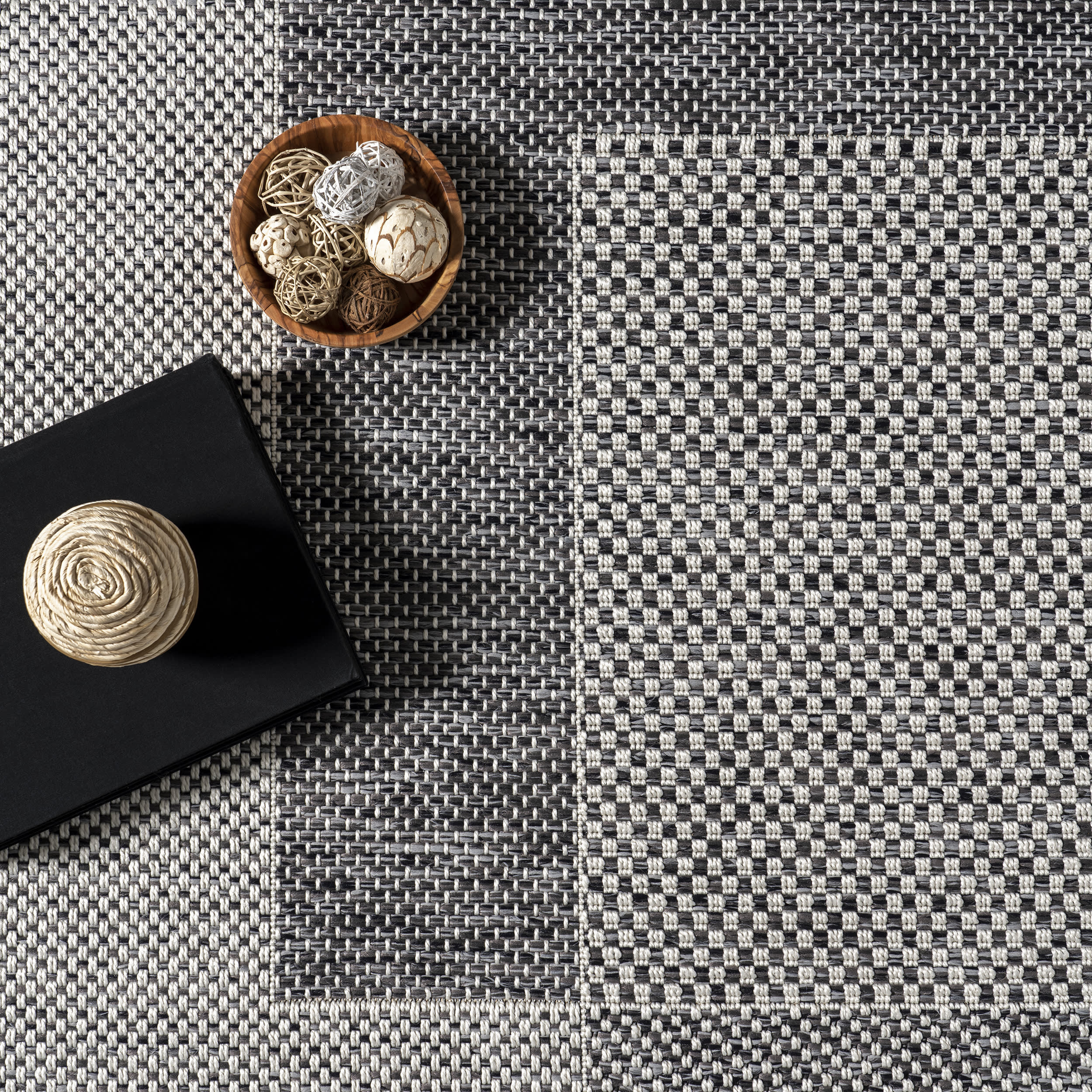 Abbye Layered Geometric Indoor/Outdoor Rug | Grey - Image 7