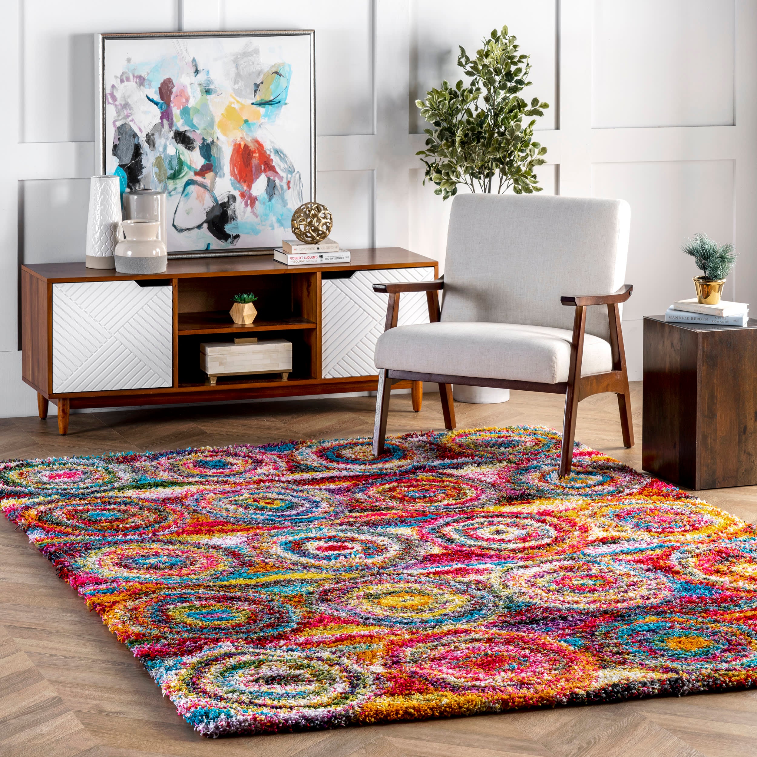 Abstract Circles Rug | Multicolor - Image 2