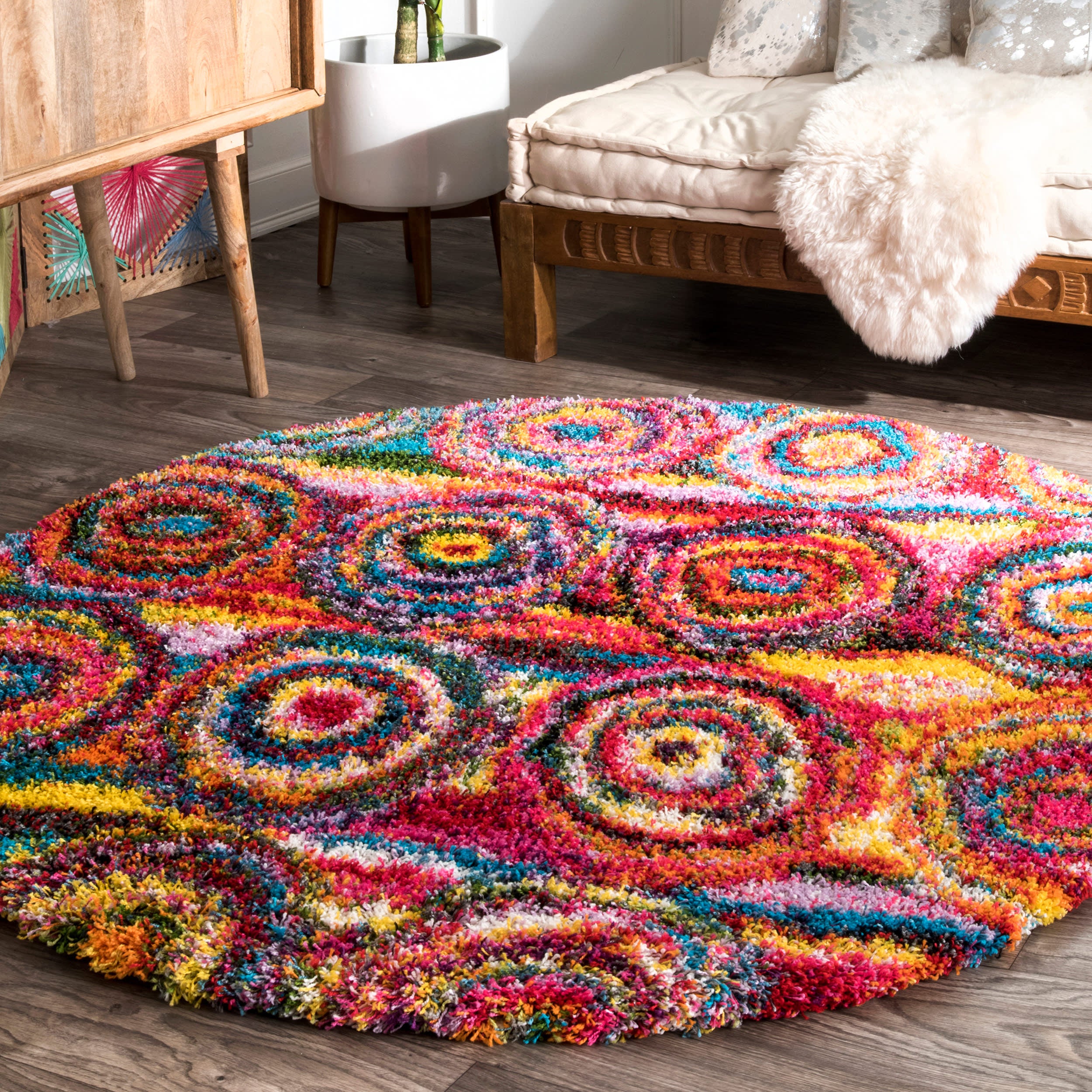 Abstract Circles Rug | Multicolor - Image 2